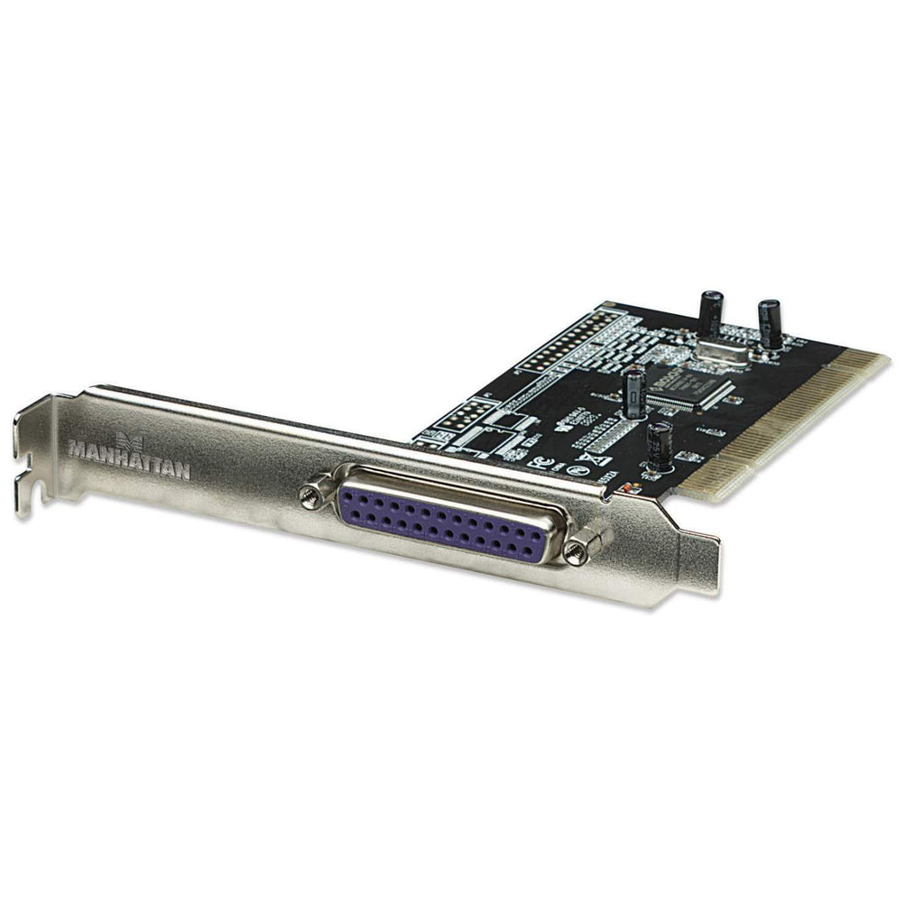 Manhattan PCI Card, 1x Parallel DB25 Port, 1.5 Mbps, low profile bracket included, Supports EPP/ECP/SPP modes and PCI IRQ sharing, Box – image 1