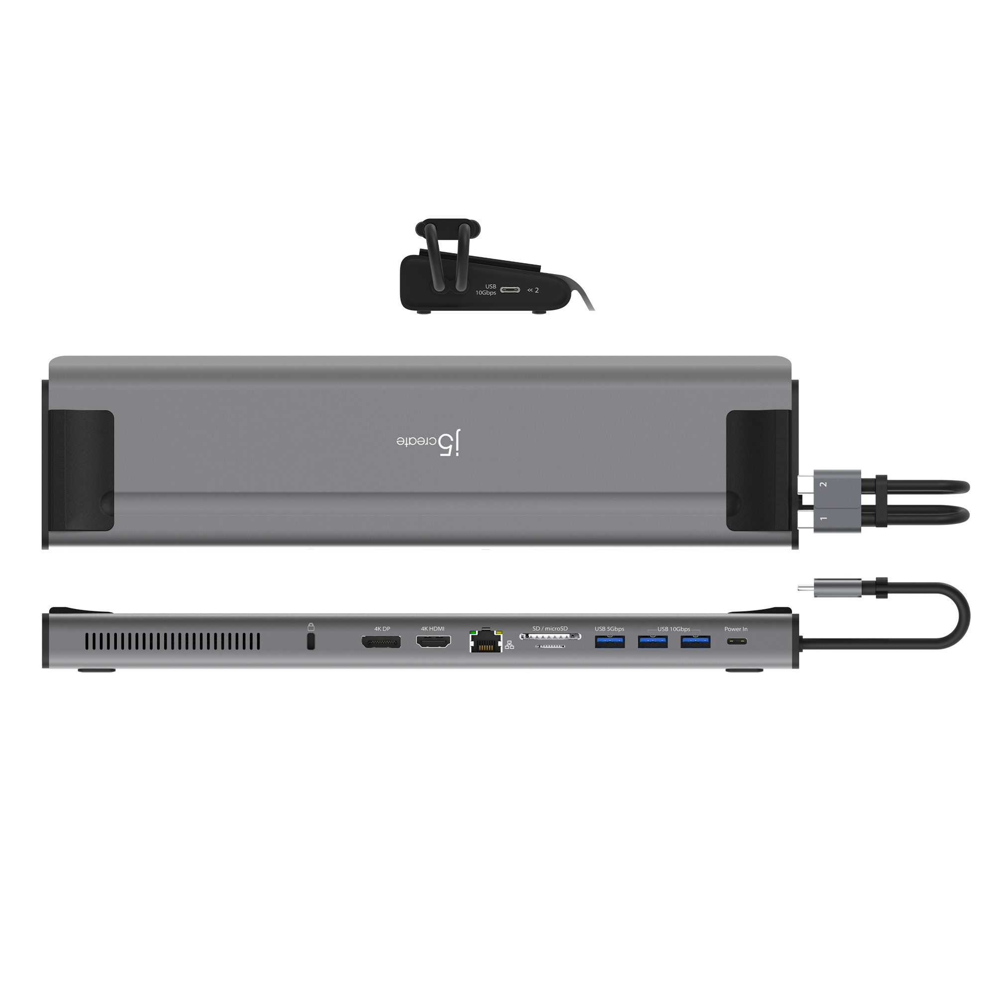j5create JCD552 M.2 NVMe® USB-C® Gen 2 Docking Station, Silver and Black – image 3