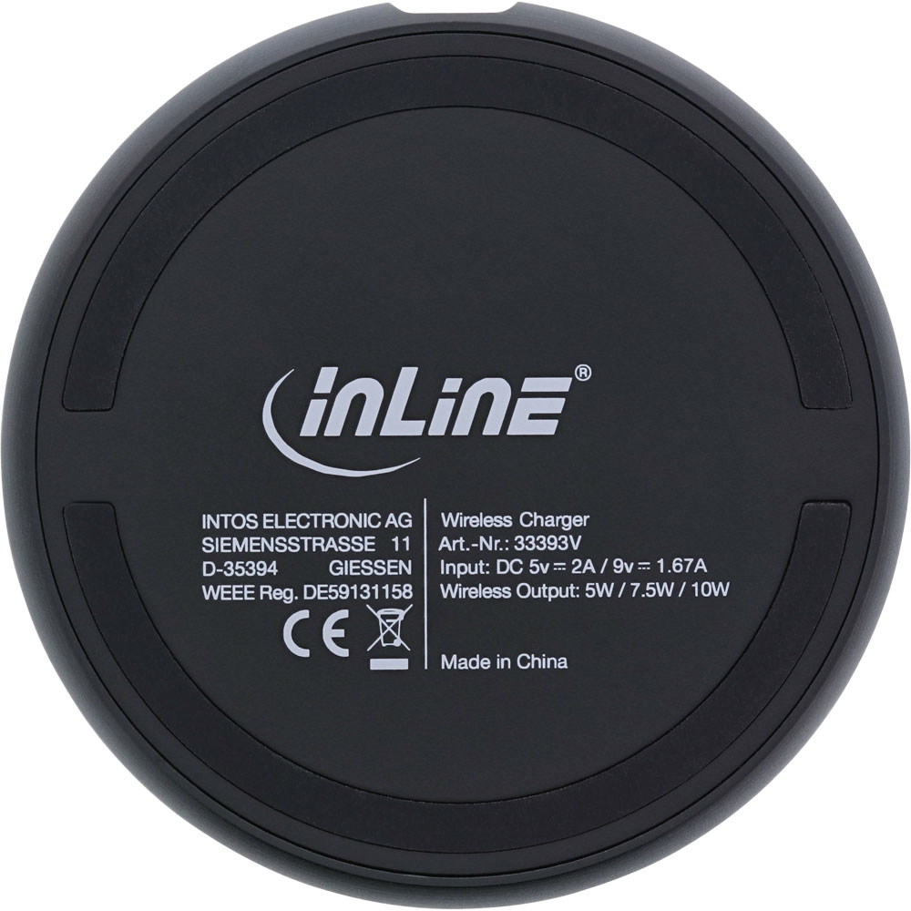 InLine 33393V mobile device charger Universal Black, White USB Wireless charging Indoor – image 5