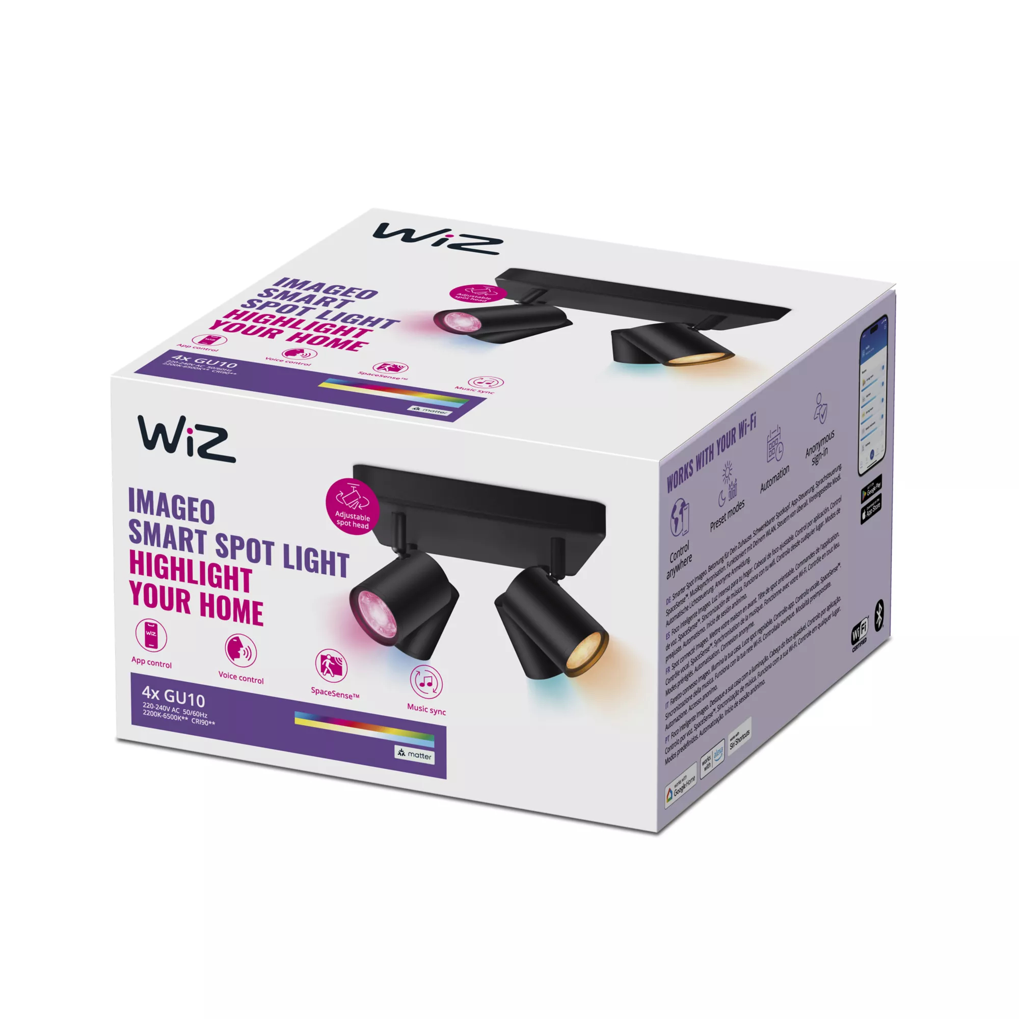 WiZ IMAGEO 4x adjustable spotlight Square Plate – image 2