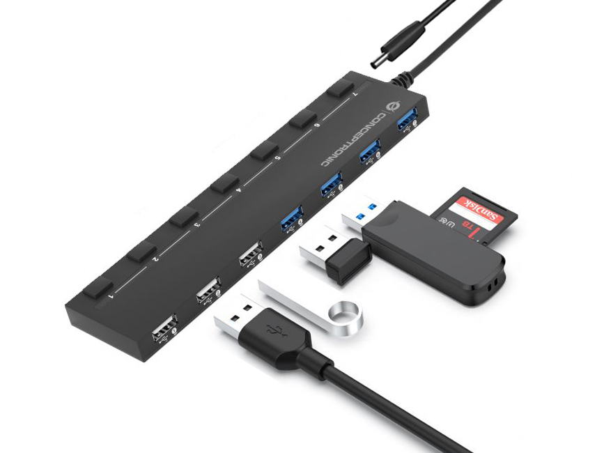 Conceptronic HUBBIES09B interface hub USB Type-A 5000 Mbit/s Black – image 4