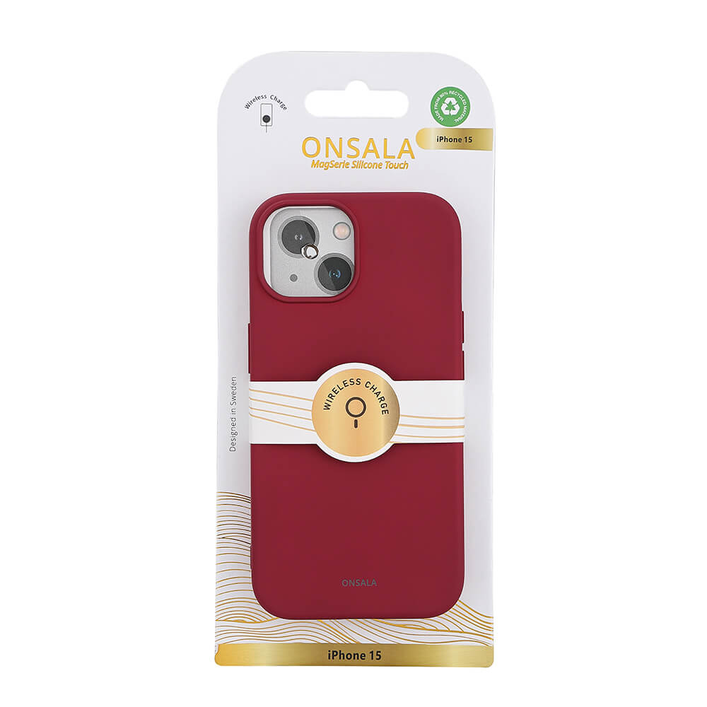 Onsala Phone Case with Silicone Feel MagSeries Deep Red - iPhone 15 – image 2