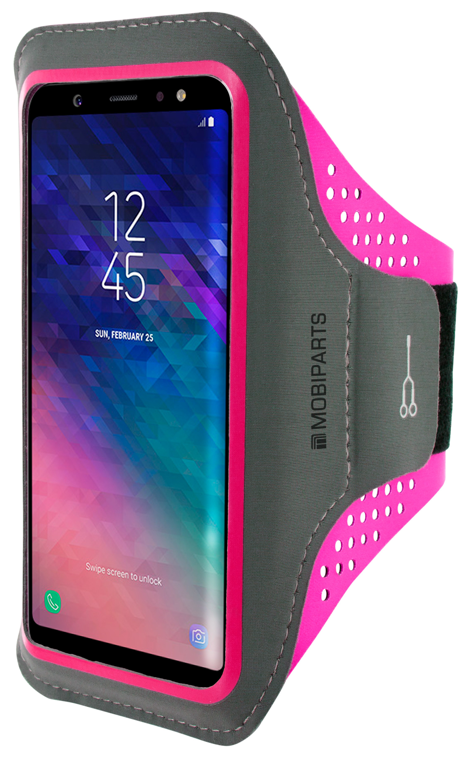 Mobiparts Comfort Fit Sport Armband Samsung Galaxy A6 (2018) Neon Pink – image 1