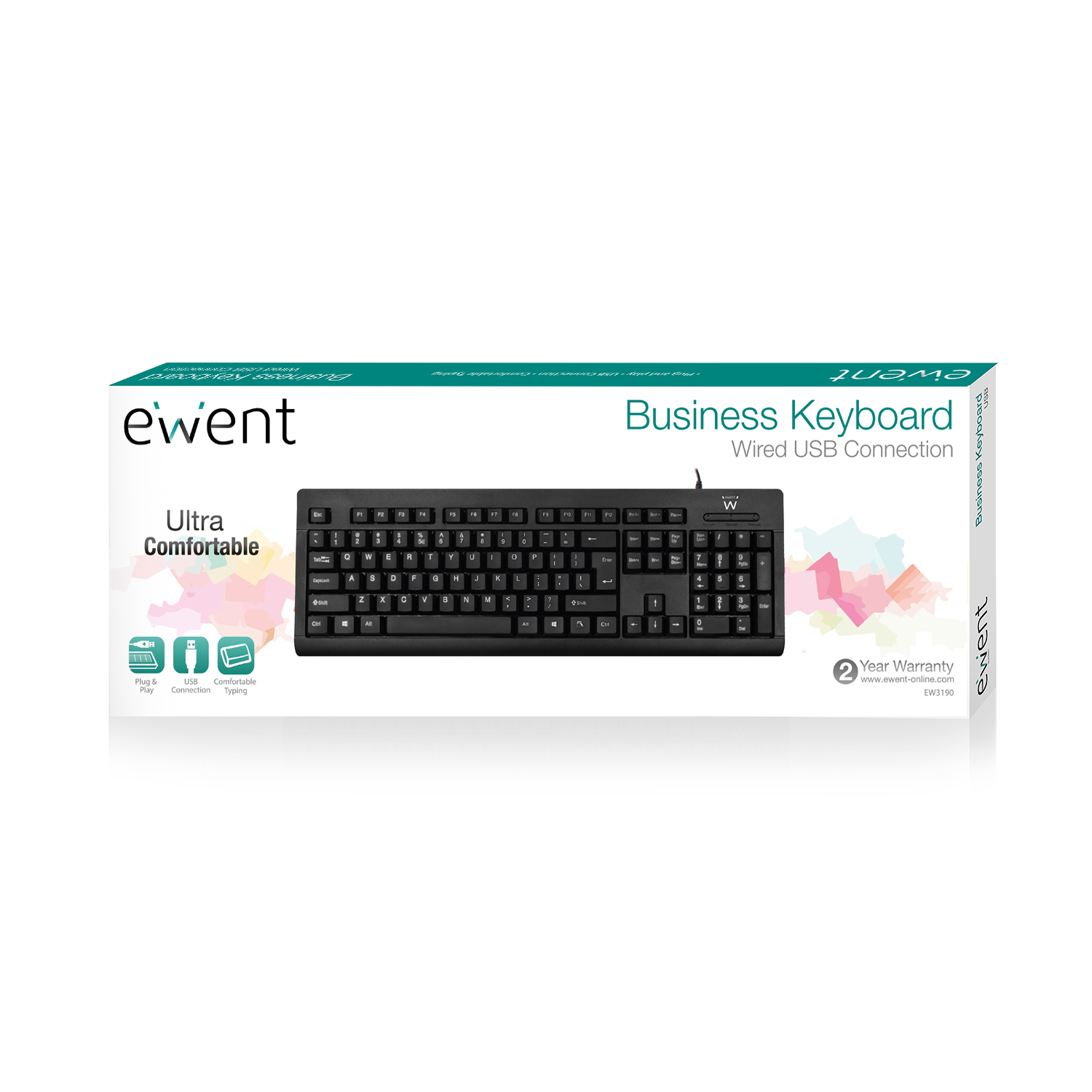 Ewent EW3190 keyboard Universal USB QWERTY US International Black – image 5