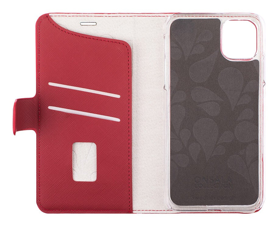 Onsala Wallet Case iPhone 12 Mini Saffiano Red – image 4