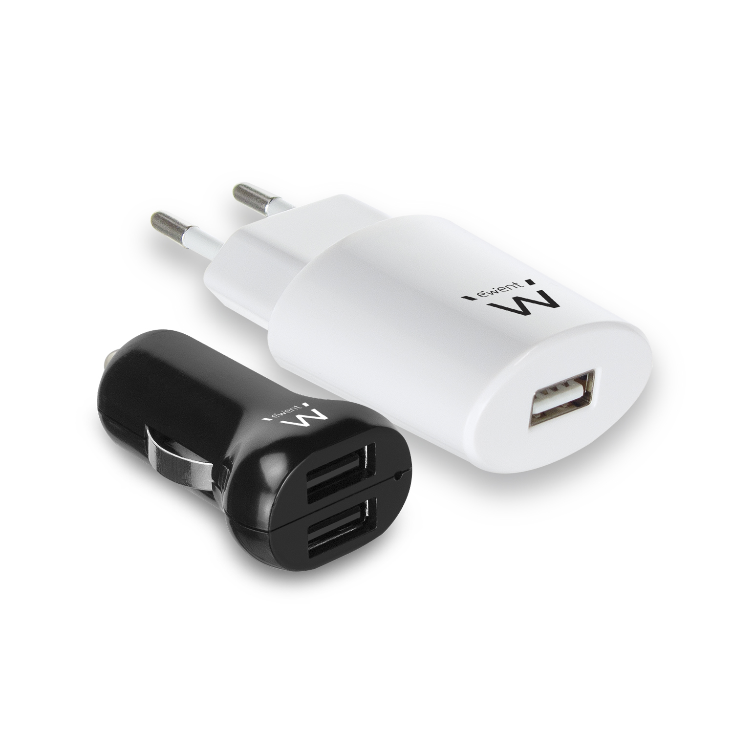 Ewent EW1263 mobile device charger Universal Black, White AC, Cigar lighter Auto, Indoor – image 1