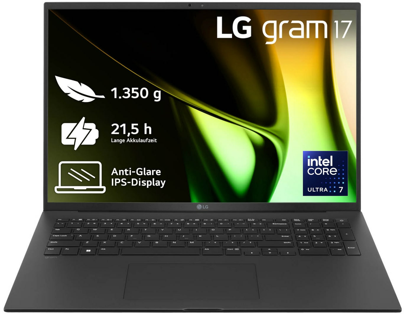 LG Gram 17ZV90S-G.AA75G laptop Intel Core Ultra 7 155H Computer portatile 43,2 cm (17") WQXGA 16 GB LPDDR5x-SDRAM 512 GB SSD Wi