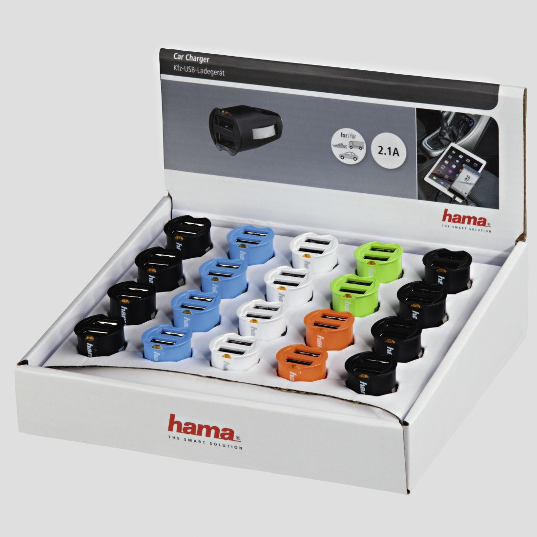 Hama 00178268 mobile device charger Universal Black, Blue, Red, White USB Auto – image 1