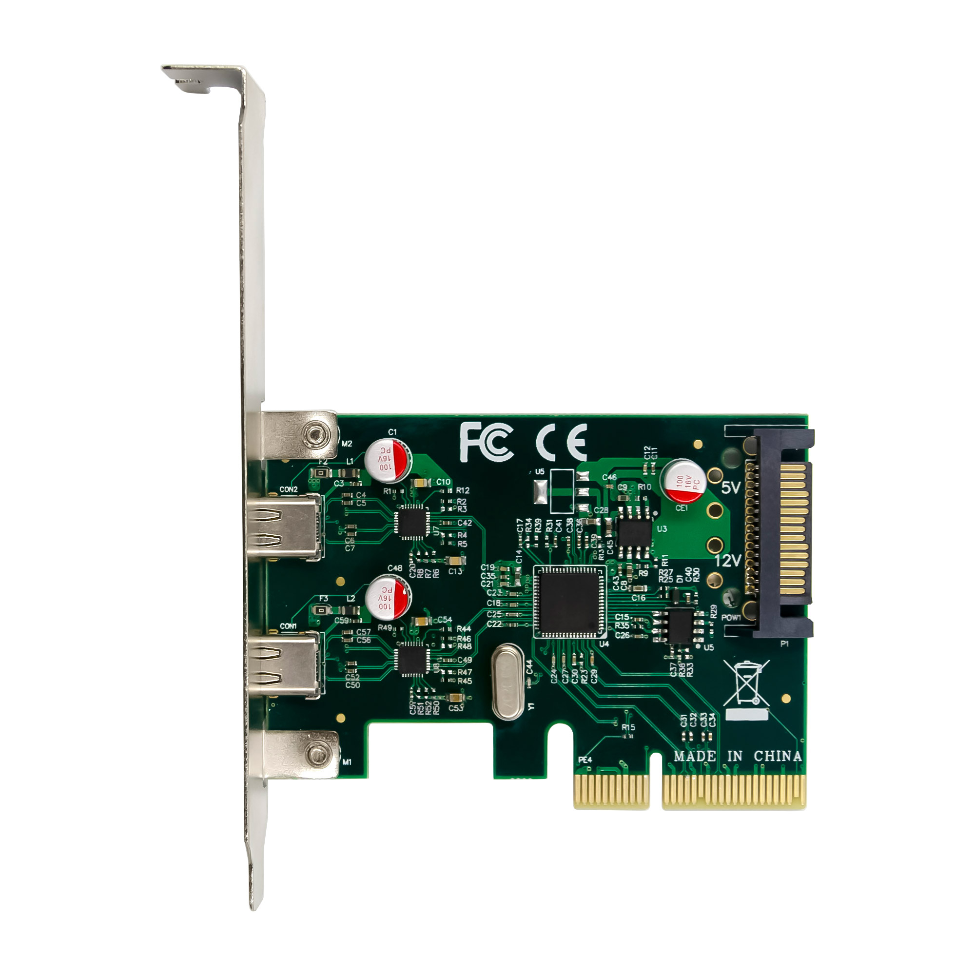 InLine Interface card, USB 3.2 Gen.2, 2x USB Type-C, PCIe x4 – image 3