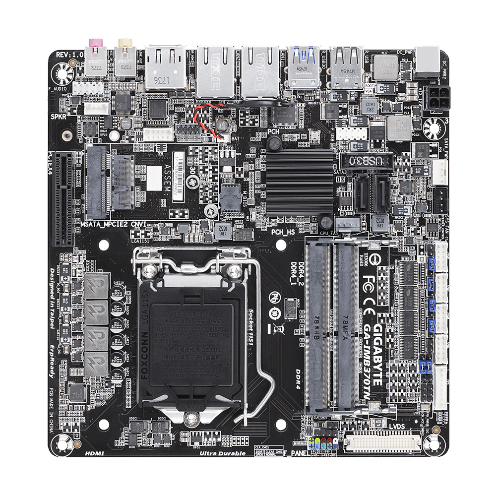 GIGABYTE GA-IMB370TN motherboard Intel Q370 Express LGA 1151 (Socket H4) Thin Mini ITX – image 1