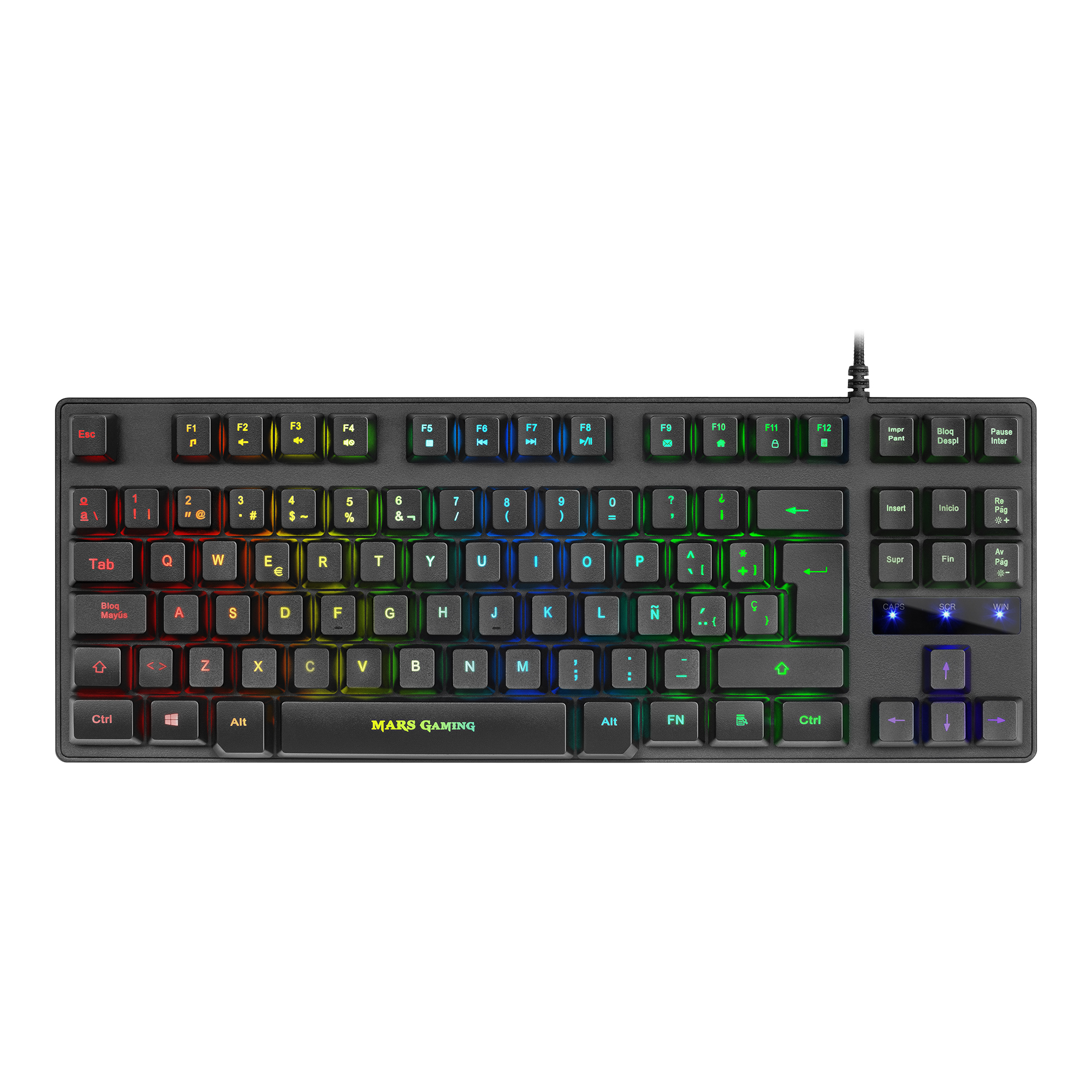 Mars Gaming MKTKLES Gaming Keyboard H-Mech RGB Lighting 8 Effects Antighosting Spanish Language – image 2