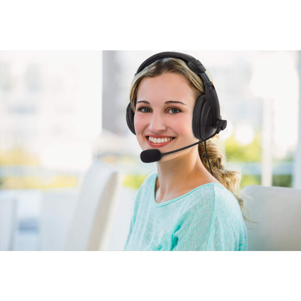 Manhattan Stereo Over-Ear Headset (USB) (Clearance Pricing), Microphone Boom (padded), Polybag Packaging, Adjustable Headband, Ear Cushions, 1x USB-A for both s – image 7