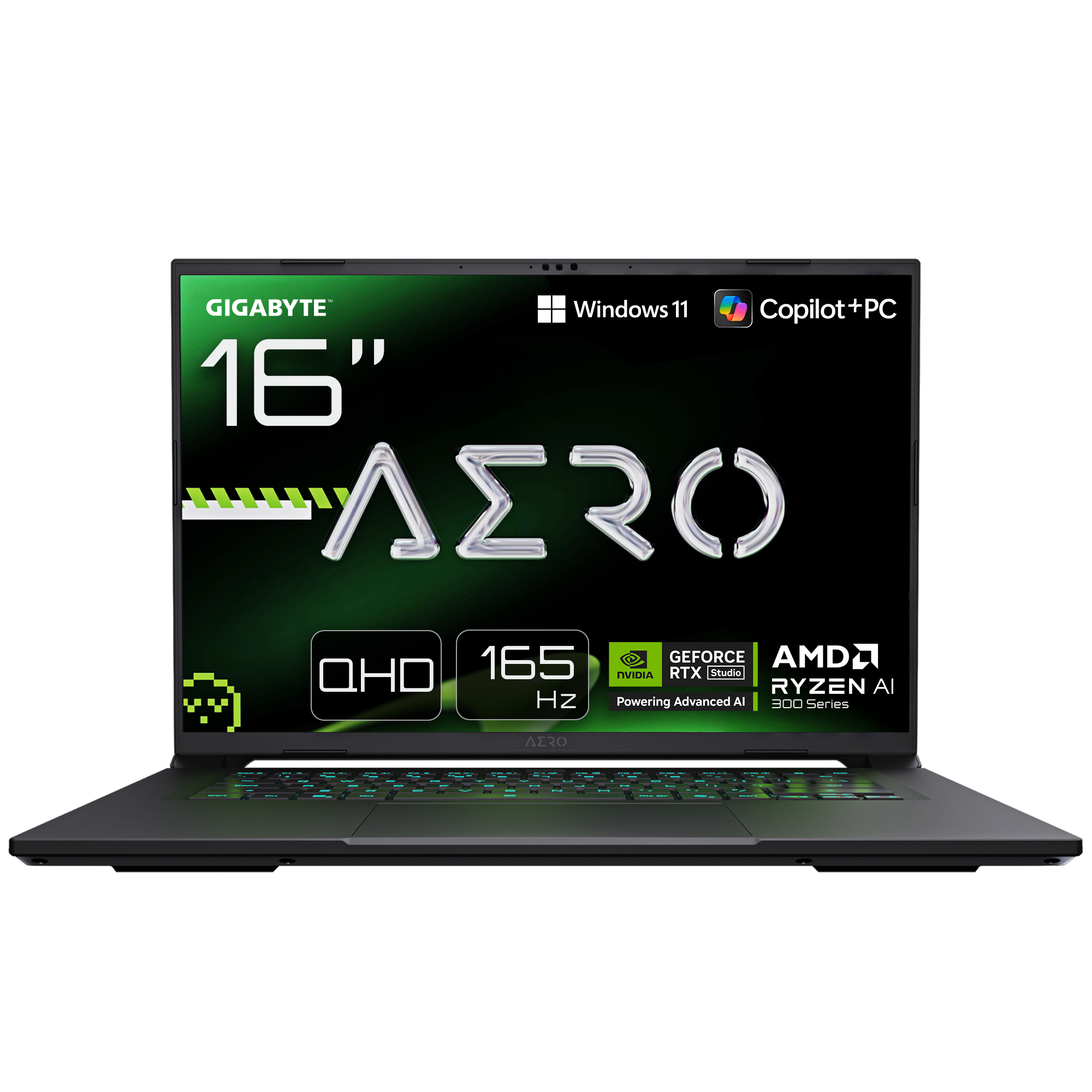 GIGABYTE AERO X16 1WH93DEC64AH AMD Ryzen AI 7 350 Computer portatile 40,6 cm (16") WQXGA 32 GB DDR5-SDRAM 1 TB SSD NVIDIA GeFor