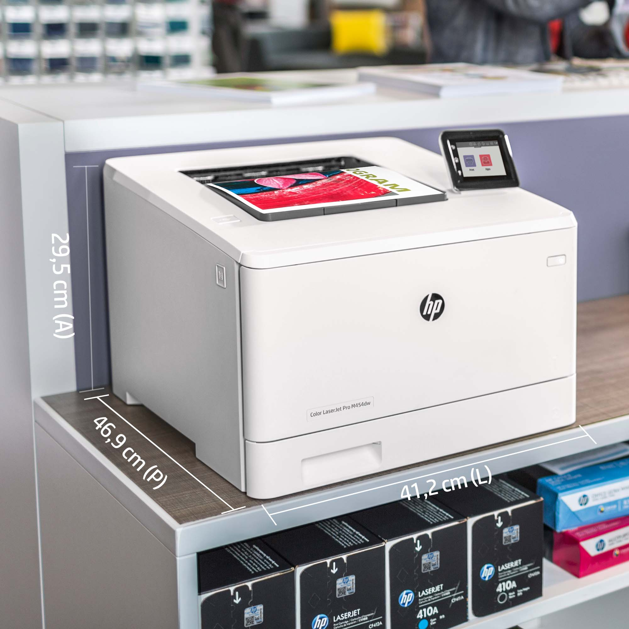 HP LaserJet Pro M454dw Wireless Color Printer, Duplex. Print technology: Laser, Maximum resolution: 600 x 600 DPI, Print s