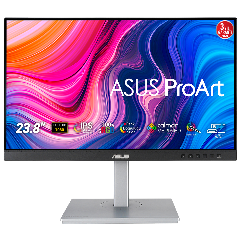 ASUS ProArt PA247CV - LED monitor - 24" - 1920 x 1080 Full HD (1080p) @ 75 Hz - IPS - 300 cd/m� - 1000:1 - 5 ms - HDMI, 2xDisplayPort, USB-C - speakers
