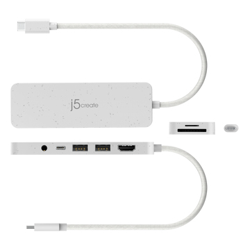 j5create JCD373EW interface hub USB Type-C 625 Mbit/s White – image 9