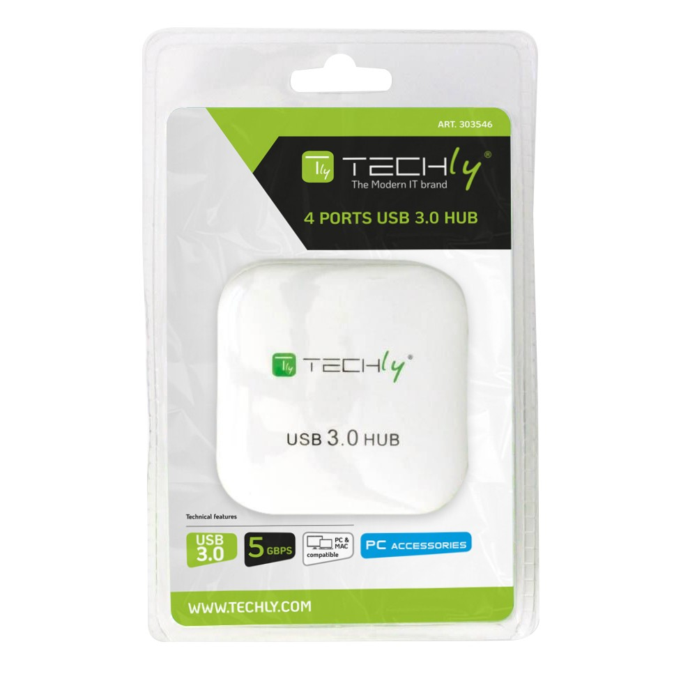 Techly USB 3.0 Super Speed Hub 4 Ports White IUSB3-HUB4-WH – image 2