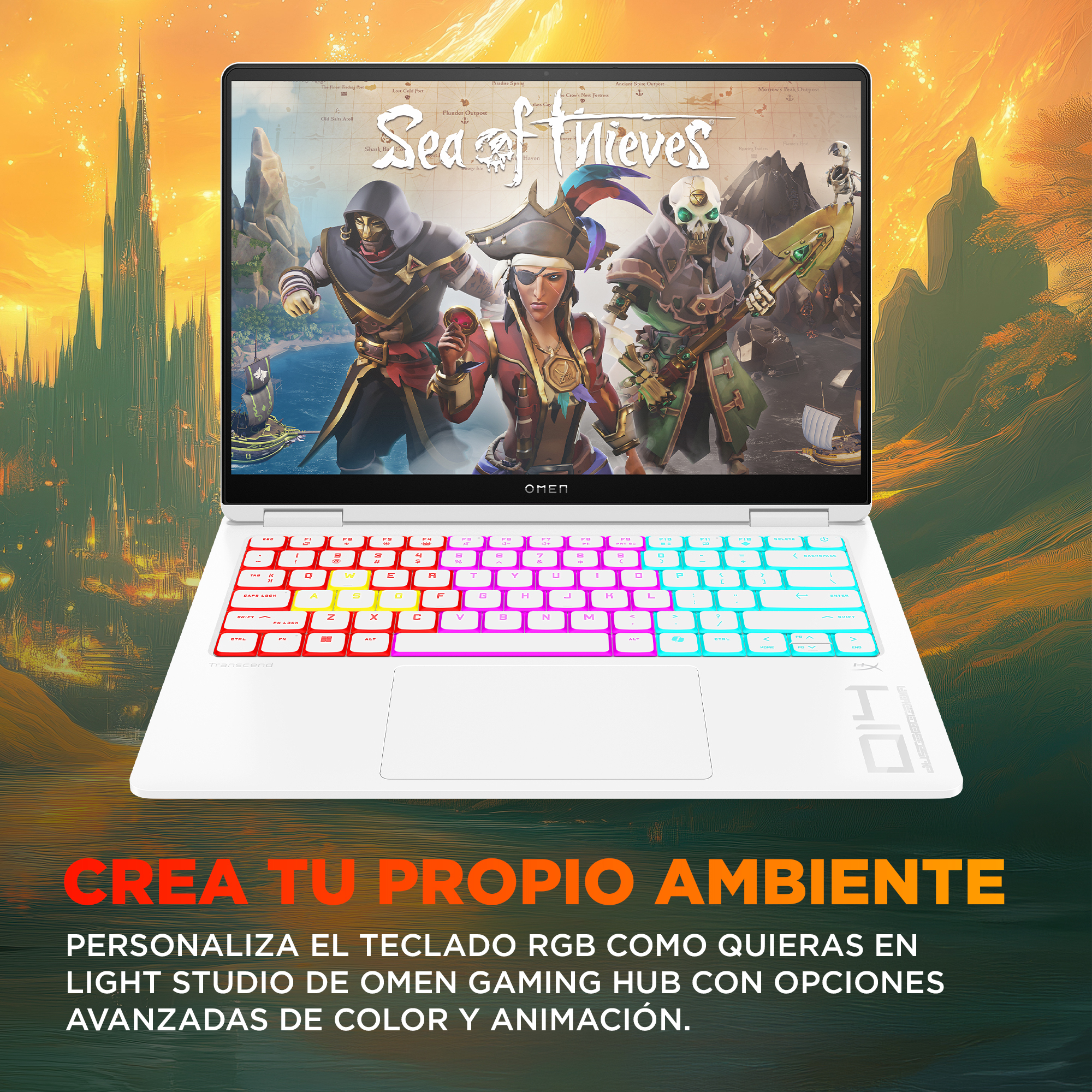 Portátil gaming - HP OMEN 14-FB1005NS, 14" 3K, Intel® Core™ Ultra 9-285H, 64 GB RAM, 1 TB SSD, GeForce RTX™ 5070, Sin sistema operativo, Blanco - imagen 12