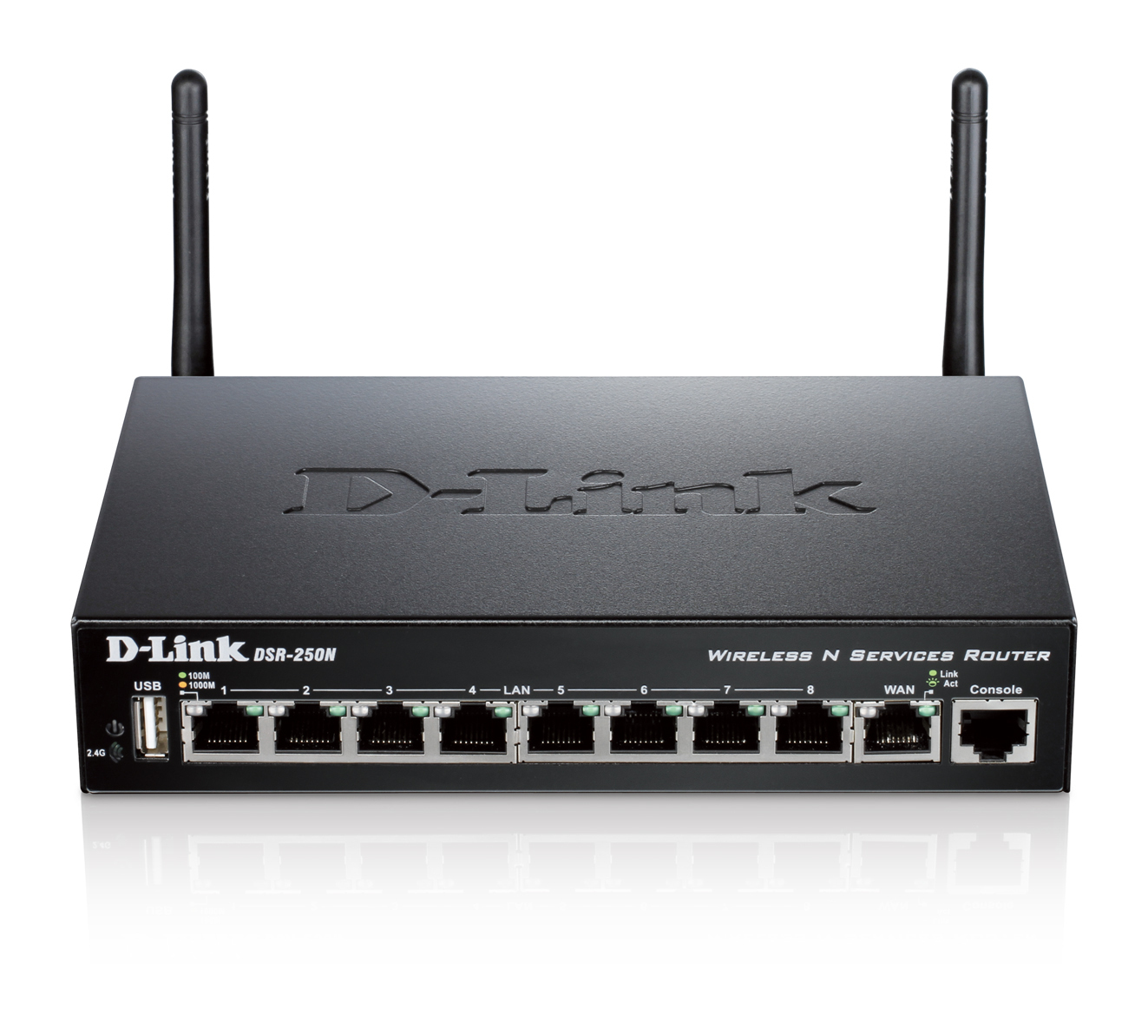 D-Link DSR-250N/EEU wireless router Gigabit Ethernet Single-band (2.4 GHz) Black – image 1