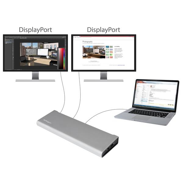 StarTech.com Thunderbolt 2 Dual-Monitor Docking Station for Laptops - 2x DisplayPort - Includes TB Cable – image 5