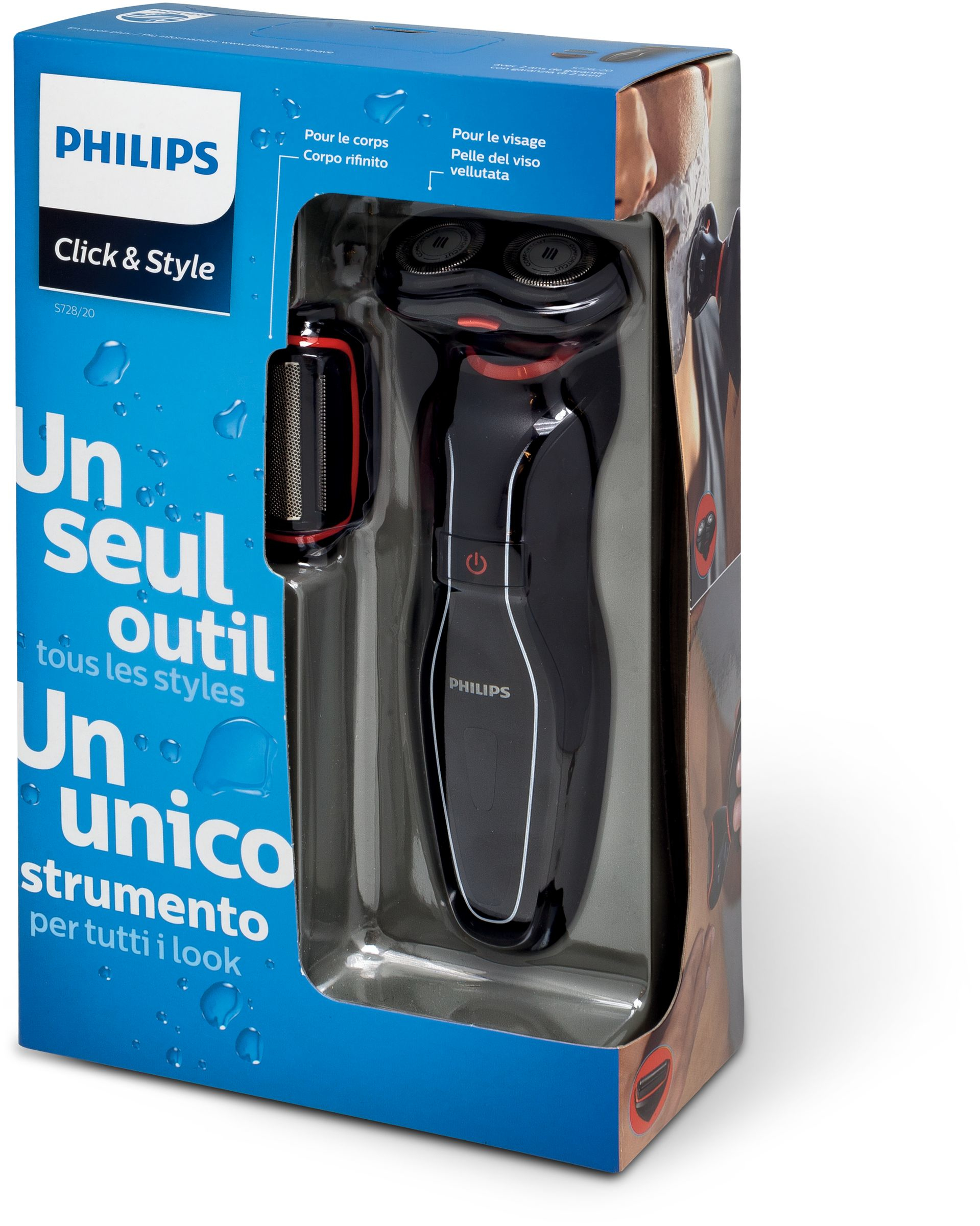 Philips Click & Style S728/20 men's shaver Rotation shaver Black, Red – image 2