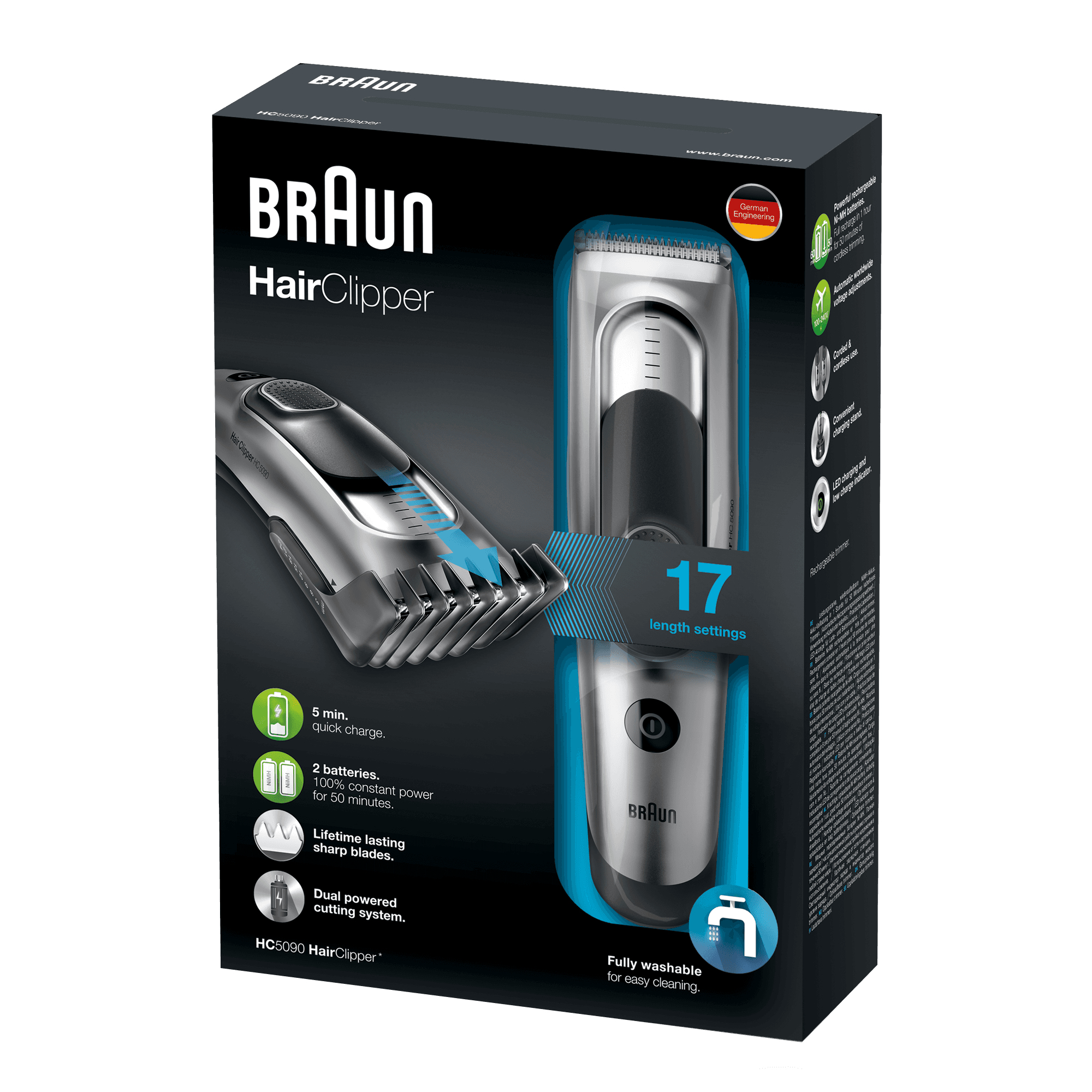 Braun 81519176 hair trimmers/clipper Black, Stainless steel 17 Nickel-Metal Hydride (NiMH) – image 3
