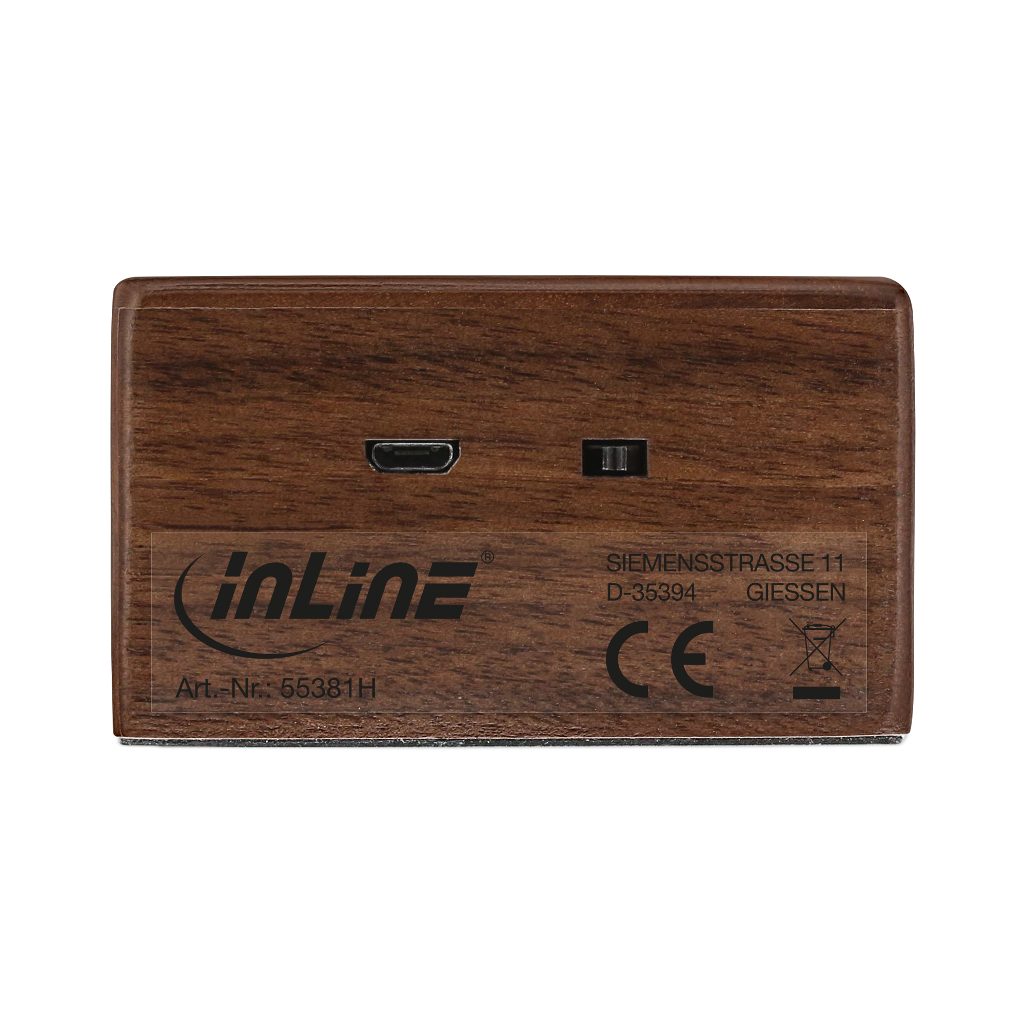 InLine woodbrick, Induction speaker in real wooden case – image 4