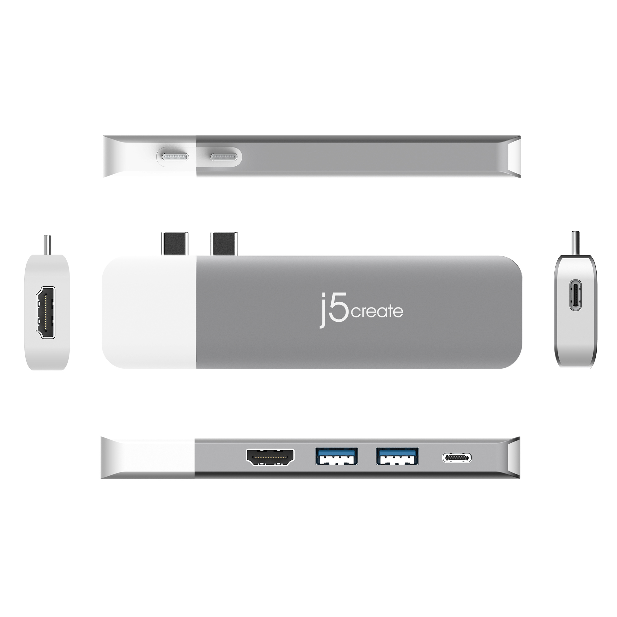 j5create JCD387 USB 3.2 Gen 1 (3.1 Gen 1) Type-C Silver, White – image 5