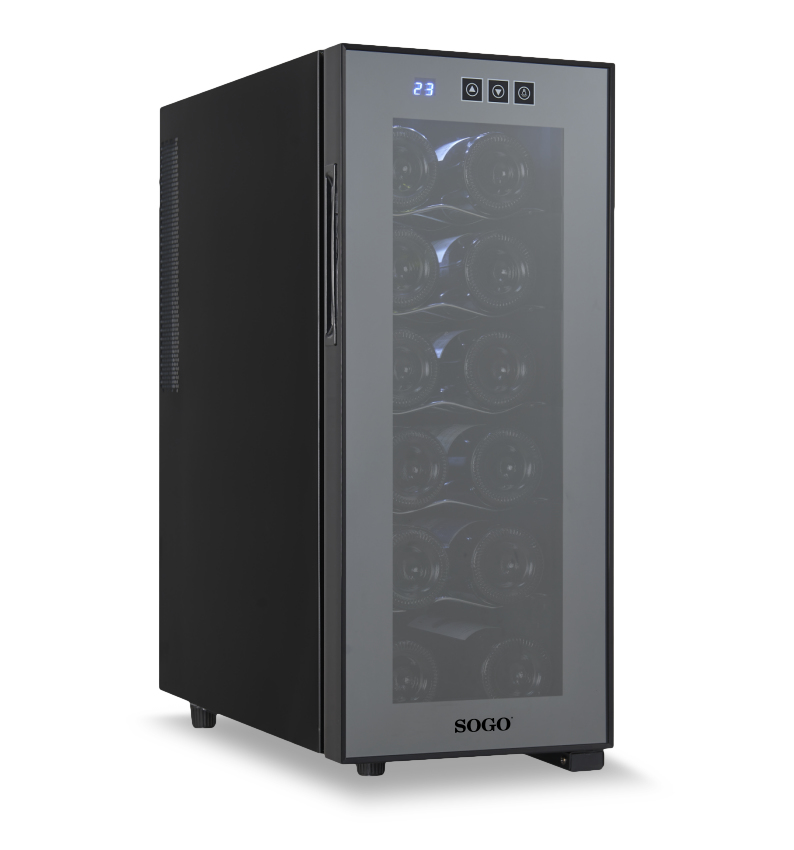 Sogo NEV-SS-21905 wine cooler Compressor wine cooler Freestanding Grey 12 bottle(s)