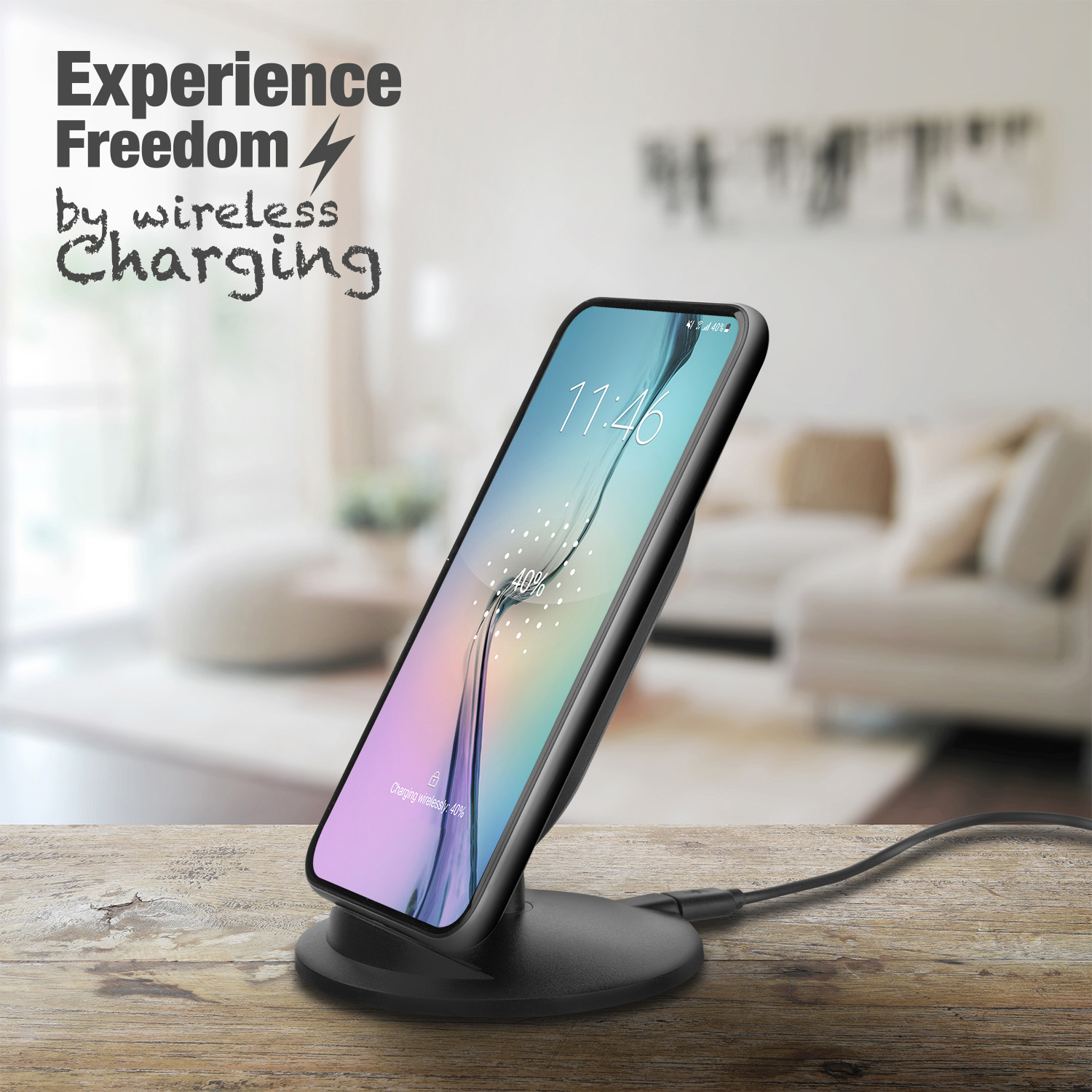 Ewent EW1192 mobile device charger Smartphone Black USB Wireless charging Indoor – image 4