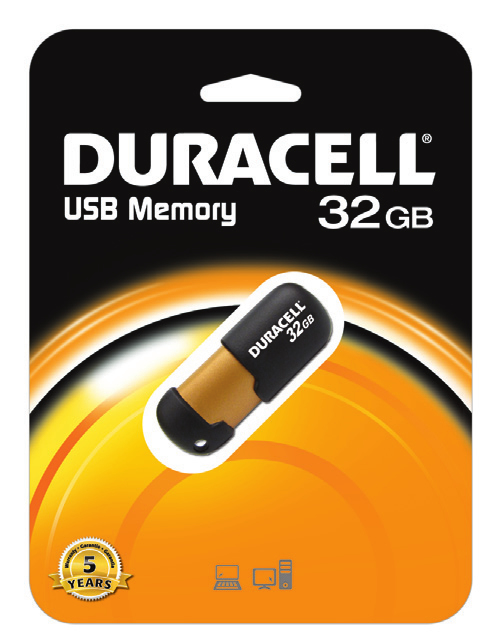 Duracell 32GB USB flash drive USB Type-A 2.0 Black, Copper