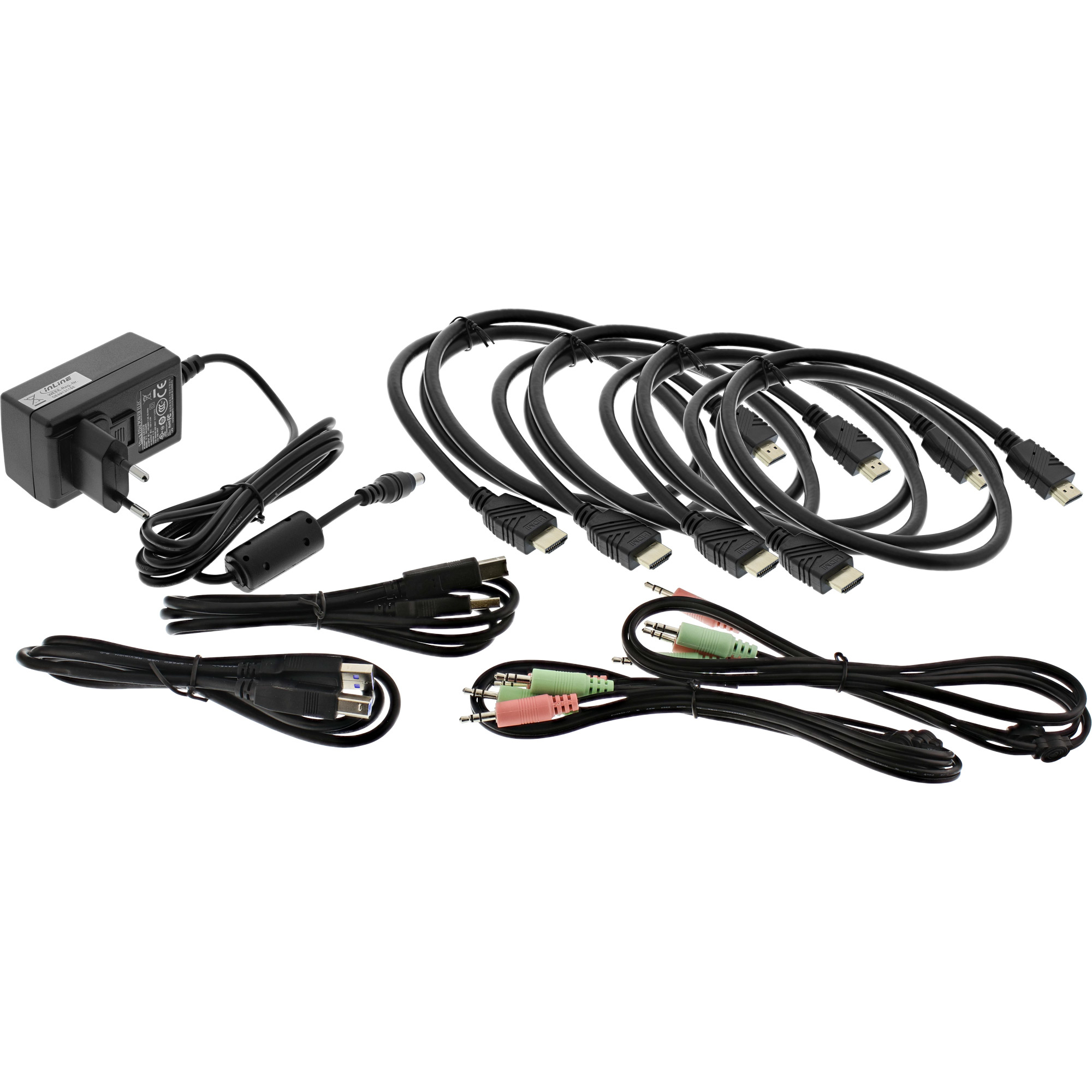 InLine KVM Desktop Switch, 2-port, Dual Monitor, HDMI, 4K, USB 3.0, Audio – image 3