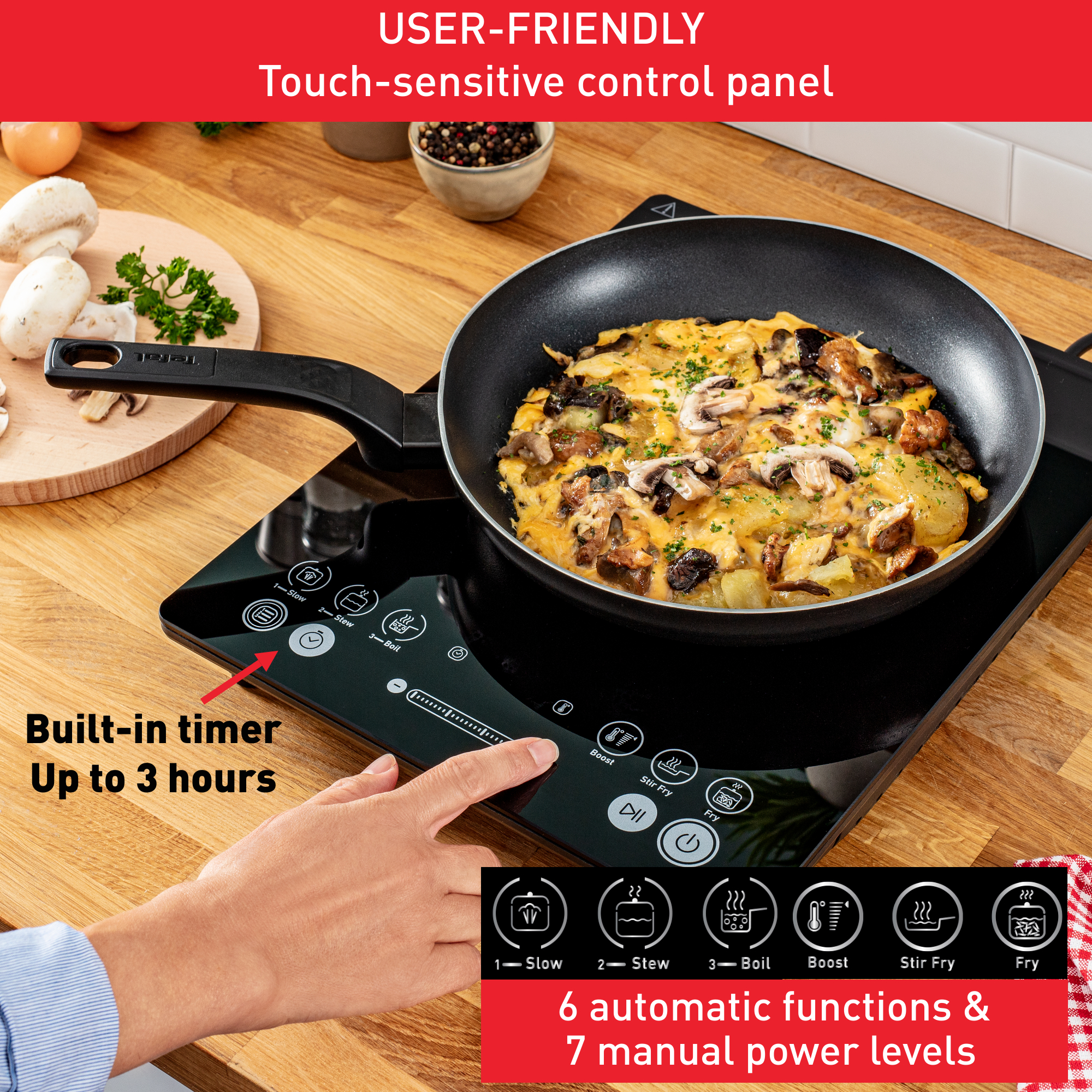 Tefal IH210840 hob Black Zoneless induction hob 1 zone(s) – image 2