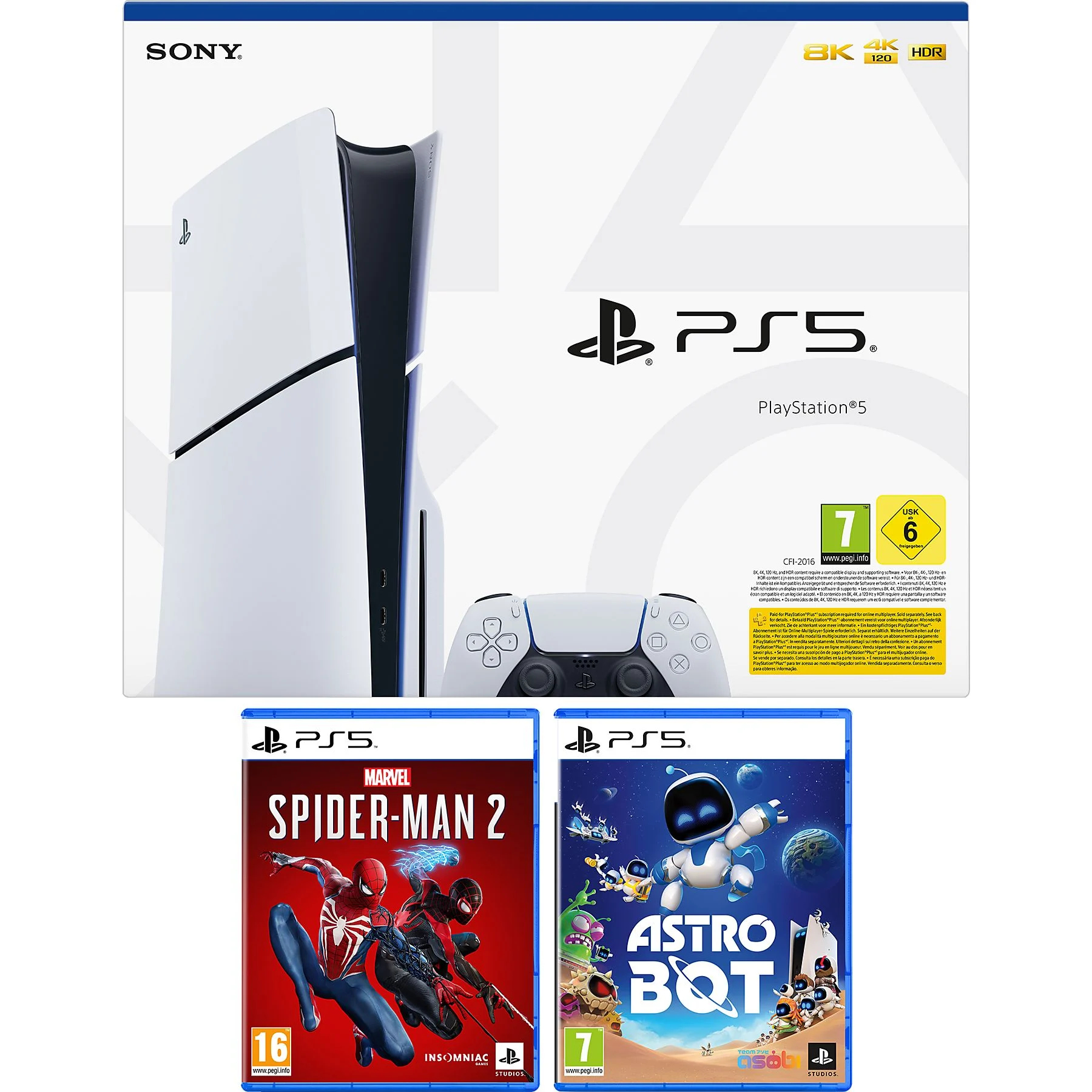 Sony Interactive Entertainment PlayStation 5 Slim + Spiderman 2 + Astrobot