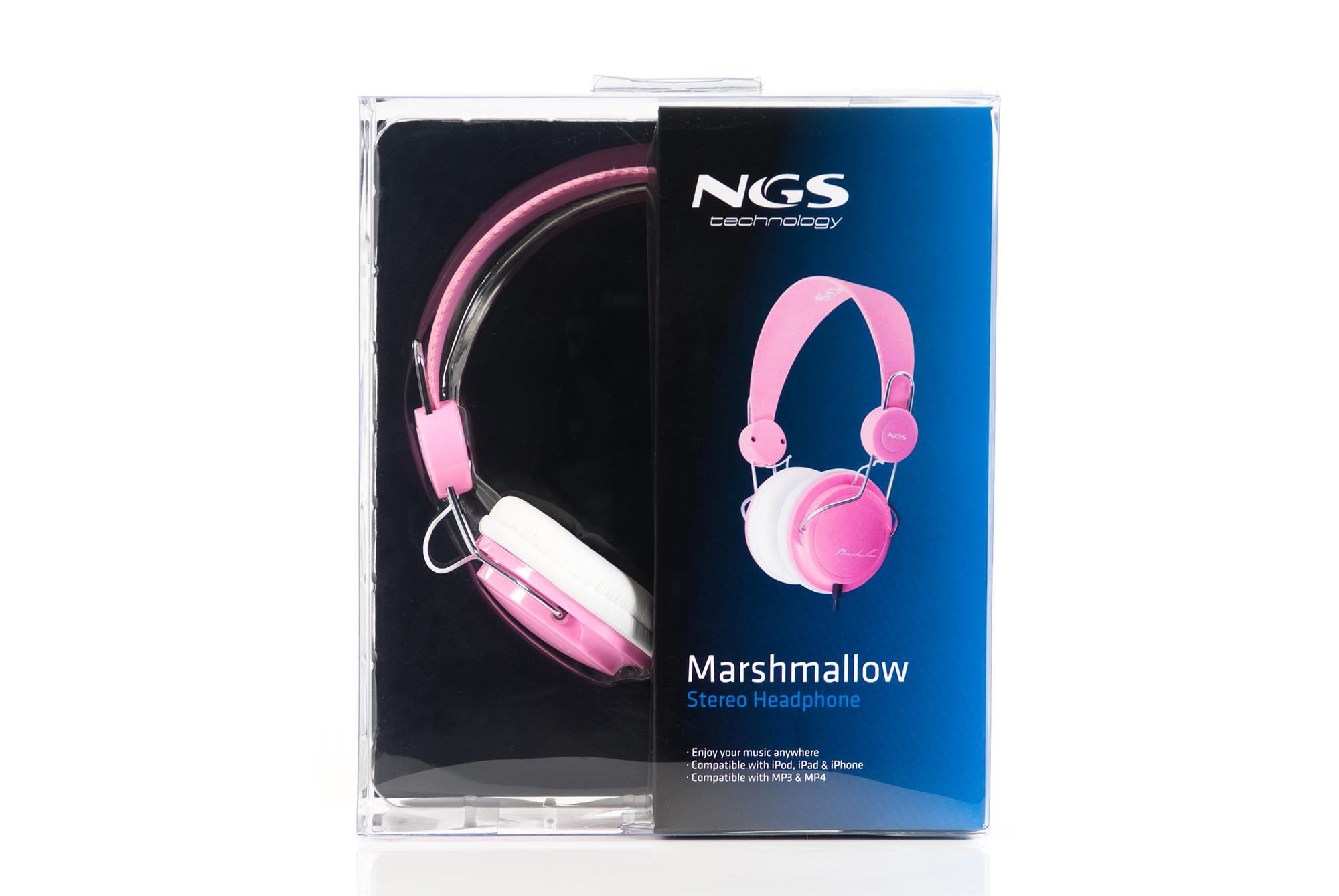 NGS Marshmallow Headphones Wired Pink, White – image 7