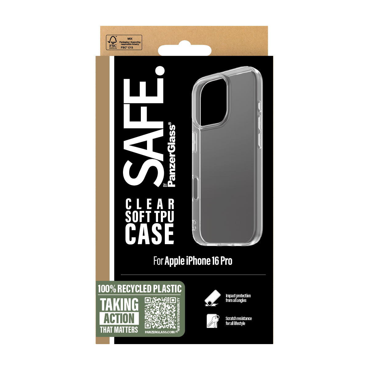 PanzerGlass SAFE. by PanzerGlass® TPU Case Transparent iPhone 16 Pro – image 3