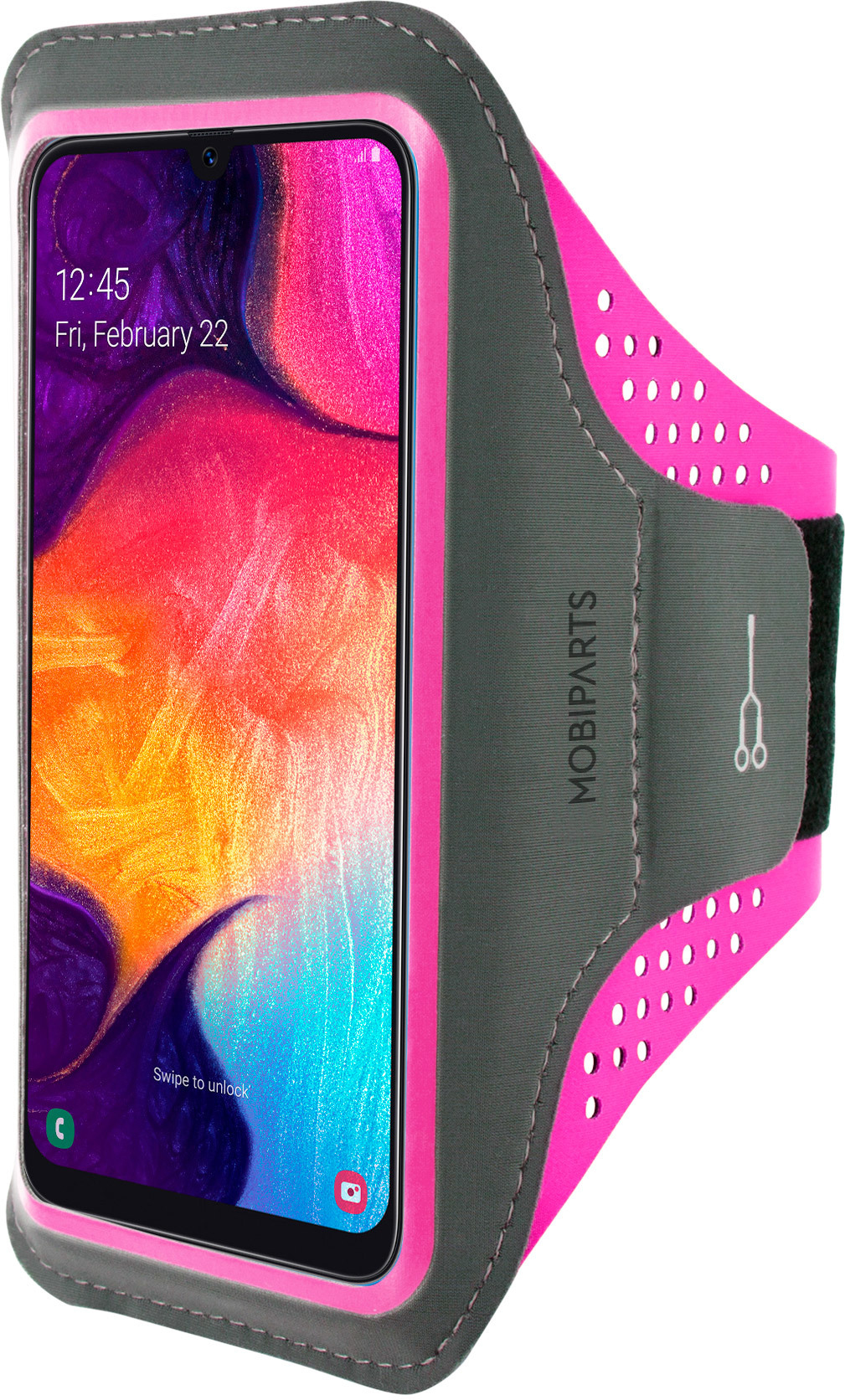 Mobiparts Comfort Fit Sport Armband Samsung Galaxy A50 (2019) Neon Pink