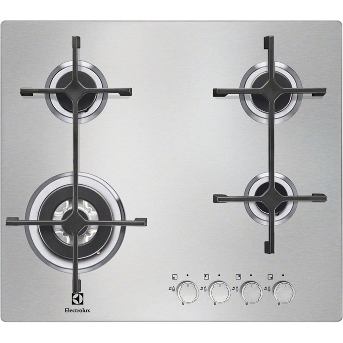 Electrolux EGS6343NOX Black, Stainless steel Built-in Gas 4 zone(s)