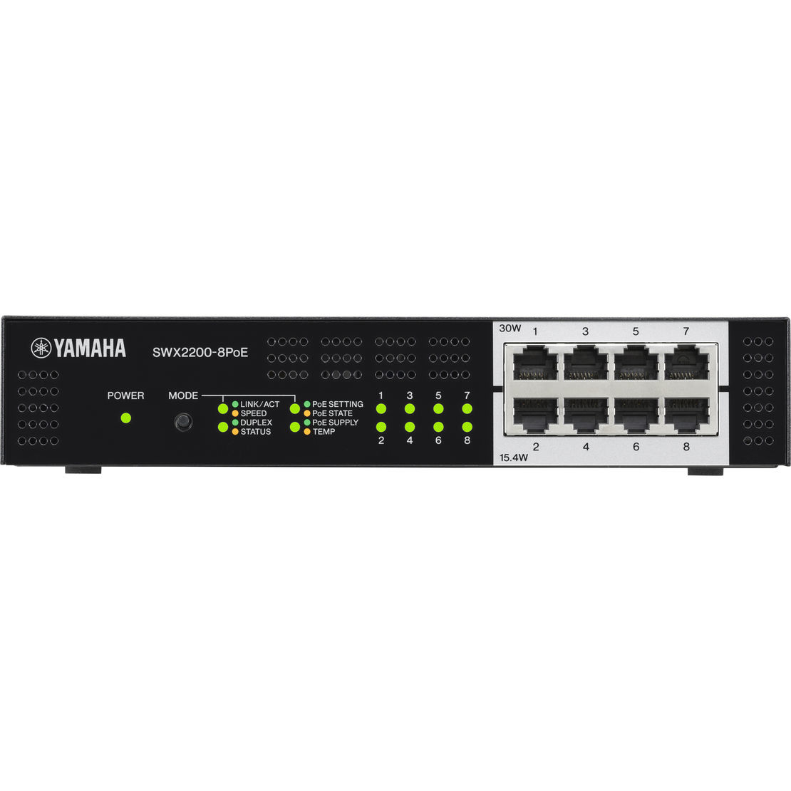 Yamaha SWX2200-8POE network switch L2 Gigabit Ethernet (10/100/1000) Power over Ethernet (PoE) Black – image 2