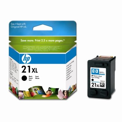 HP 21 Black Inkjet Print Cartridges, 10% Plus