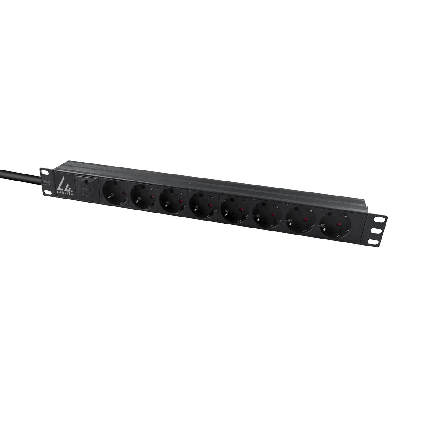 Lanview LVR-2MSCH-SPD-SCH8 power distribution unit (PDU) 8 AC outlet(s) 1U Black – image 2