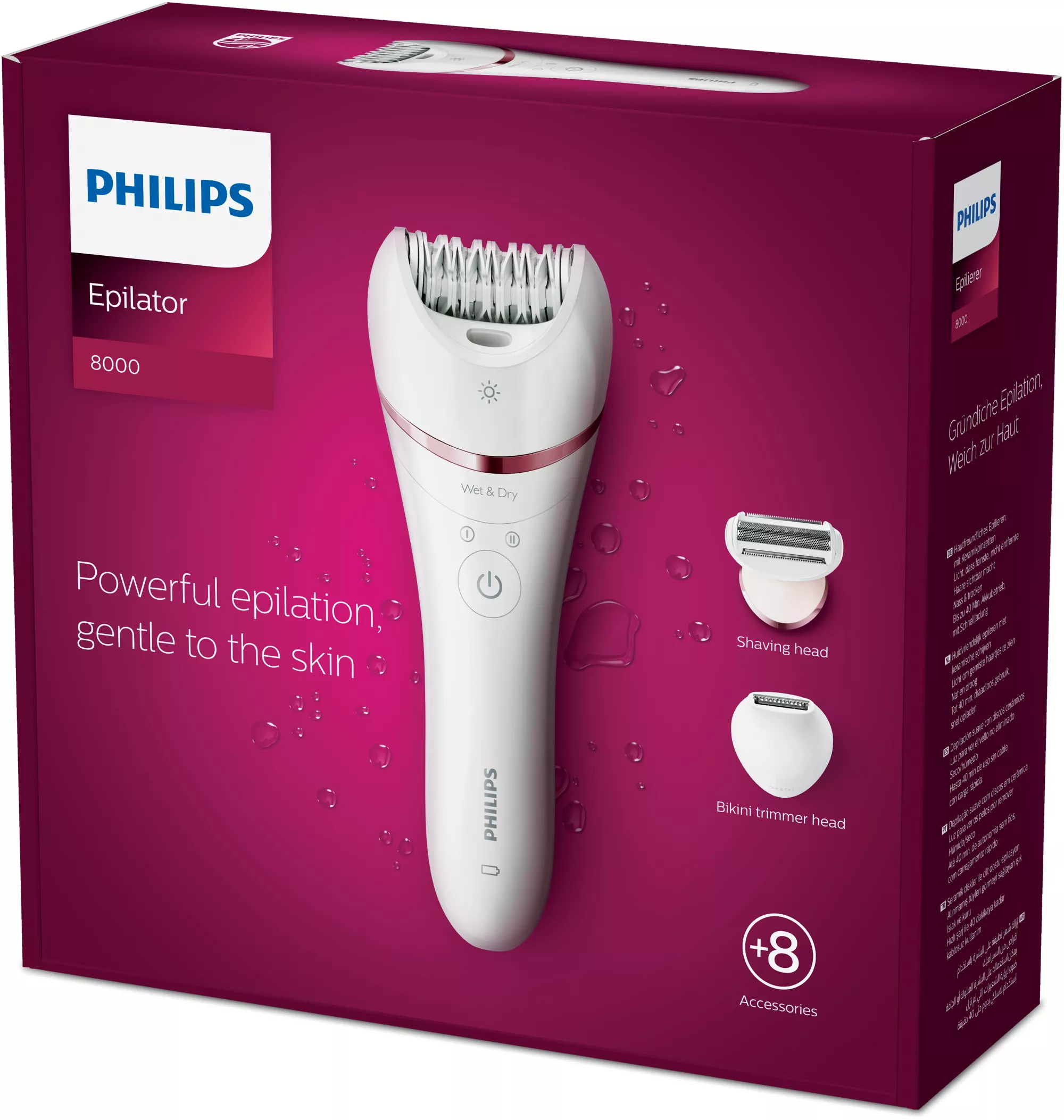 Philips BRE720/00 epilator 32 tweezers Silver, White – image 2