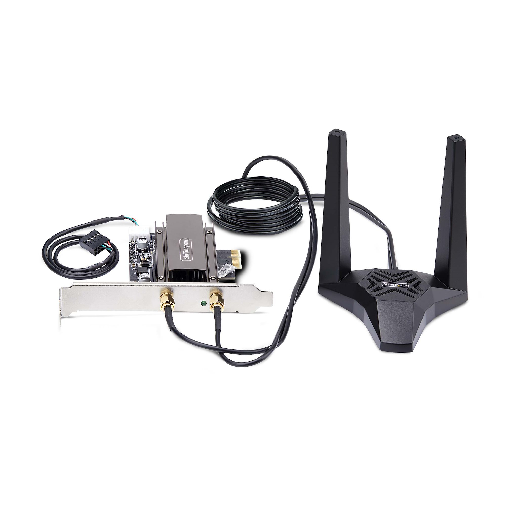 StarTech.com Wi-Fi 6E PCIe Network Card with Bluetooth 5.3, Magnetic Antenna Base with 3.6ft Cables, Tri-Band 802.11ax, AX5400 WiFi NIC, Windows/Linux - PCI Exp – image 3
