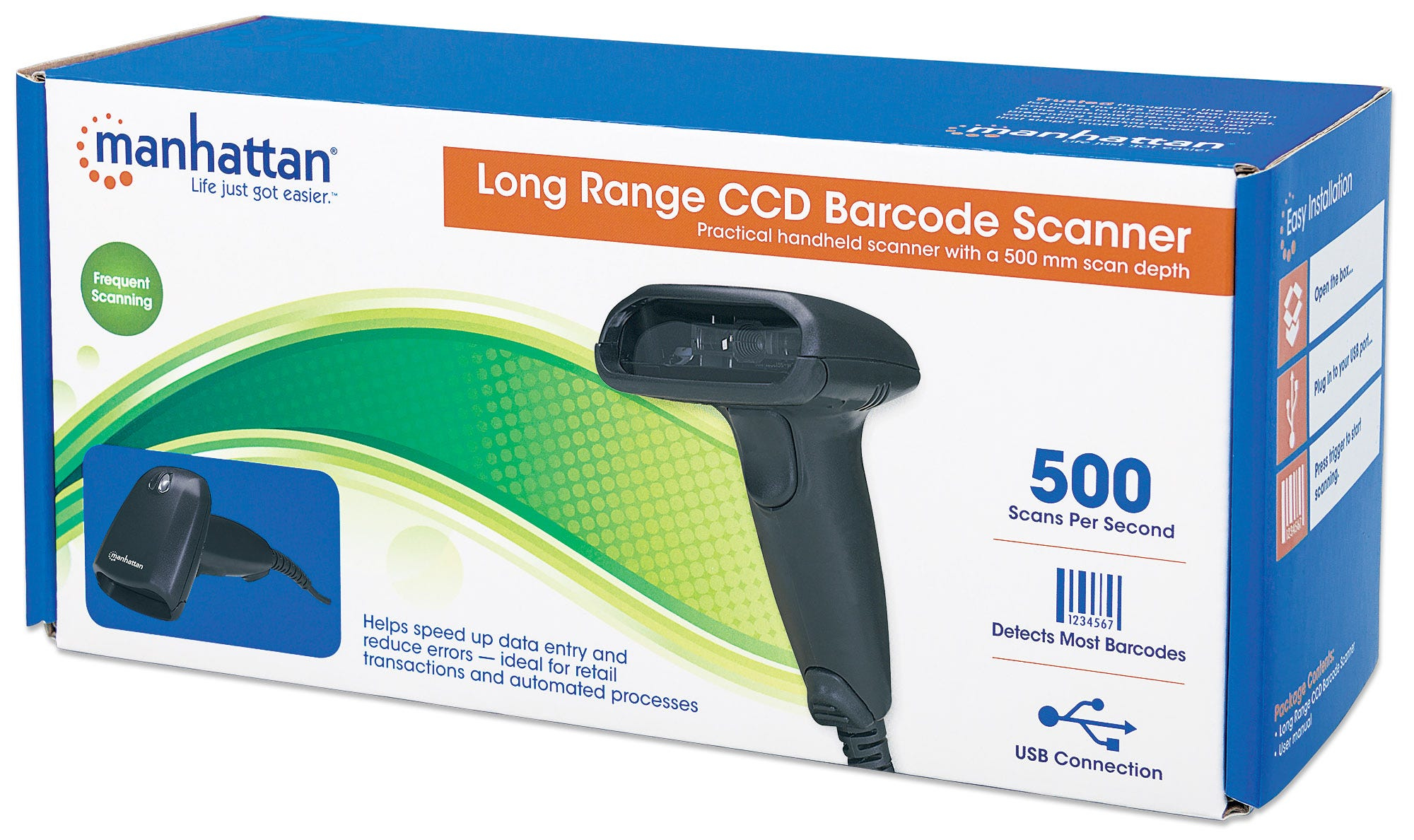 Manhattan Long Range CCD Handheld Barcode Scanner, USB – image 6