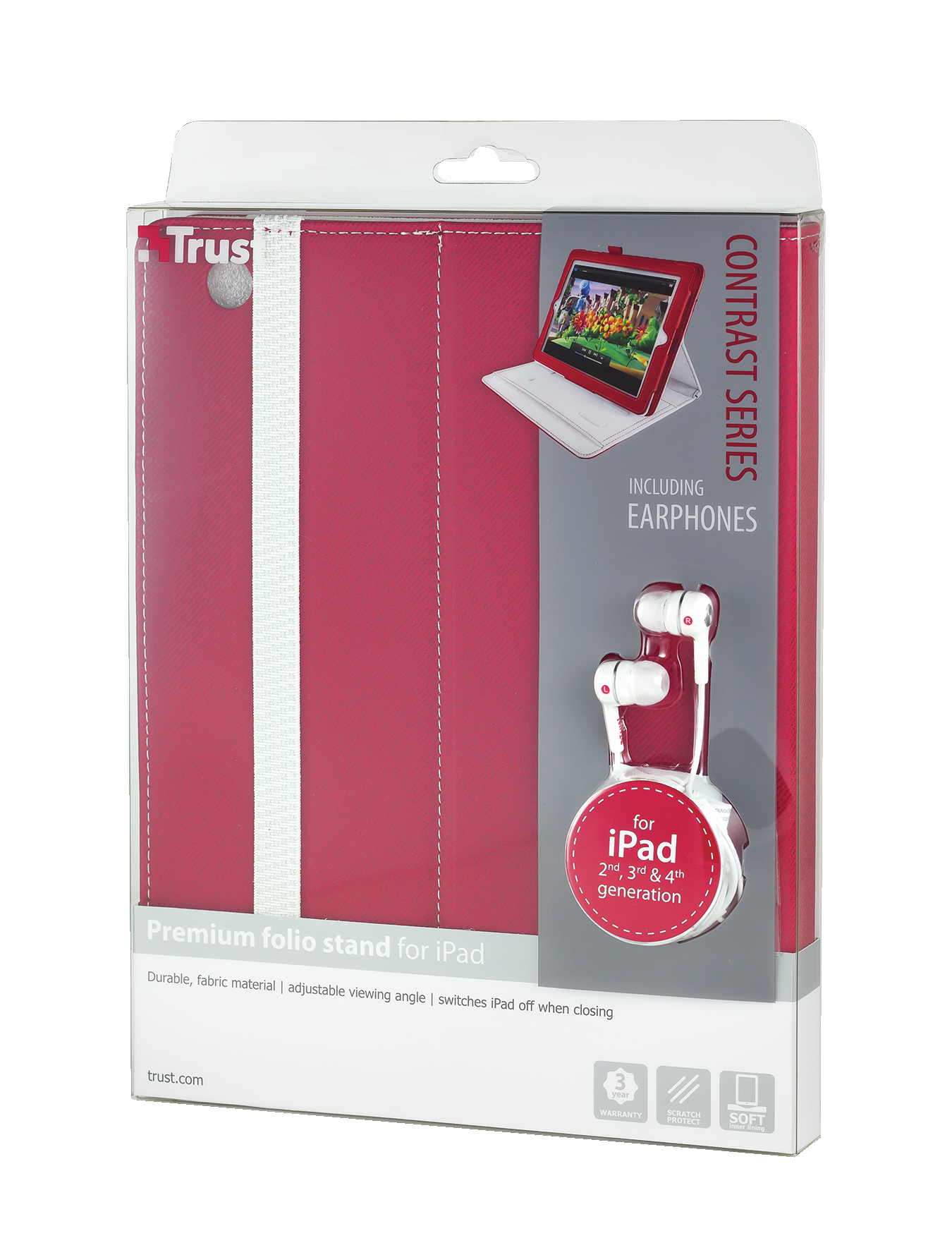 Trust 19107 tablet case Folio Red, White – image 4