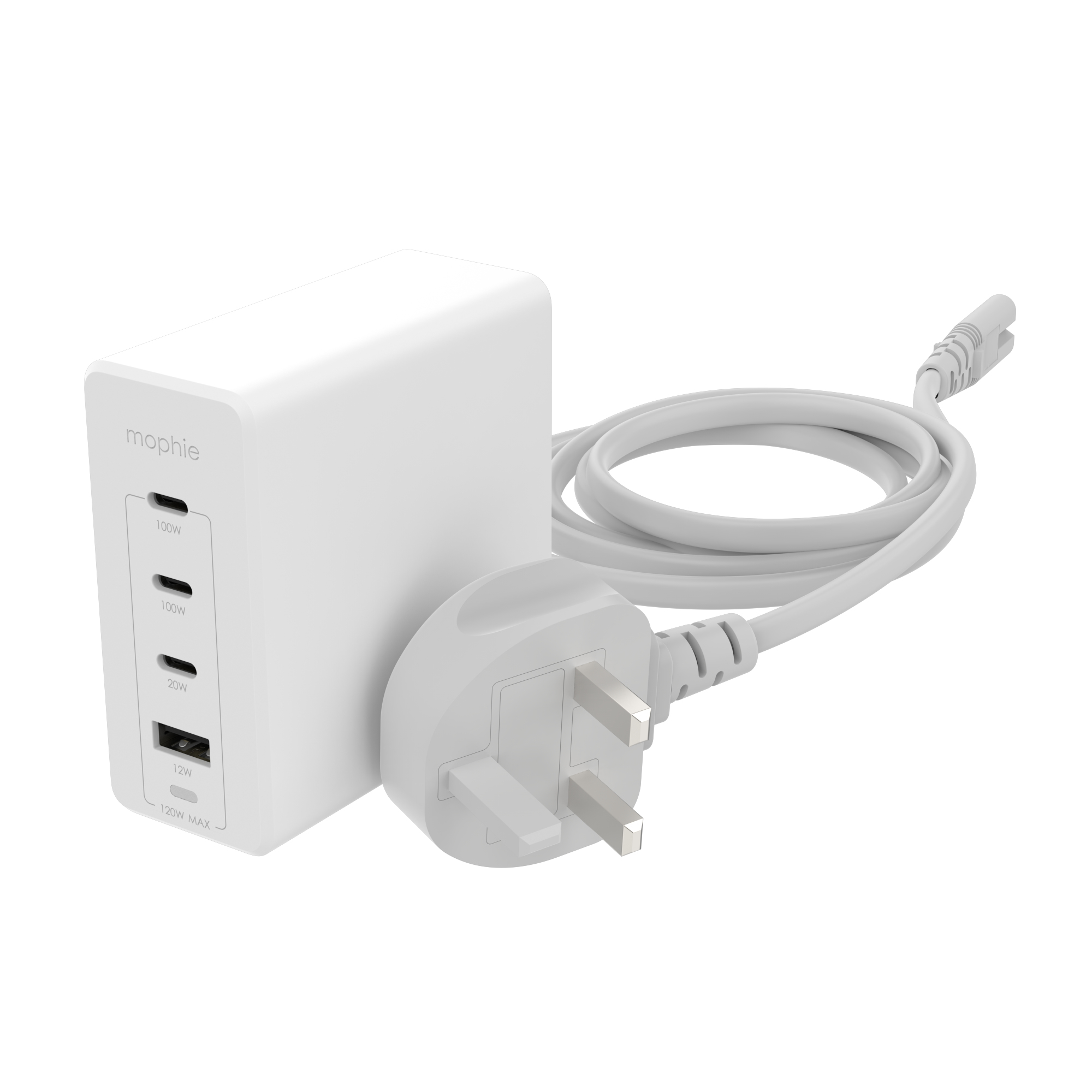 mophie Accessories-Wall Adapter-USB-C-PD-HUB-120W-GAN-White-UK(3xUSBC + 1xUSBA) – image 2