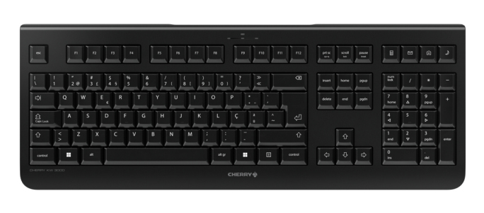 CHERRY KW 3000 keyboard Universal RF Wireless QWERTY Portuguese Black