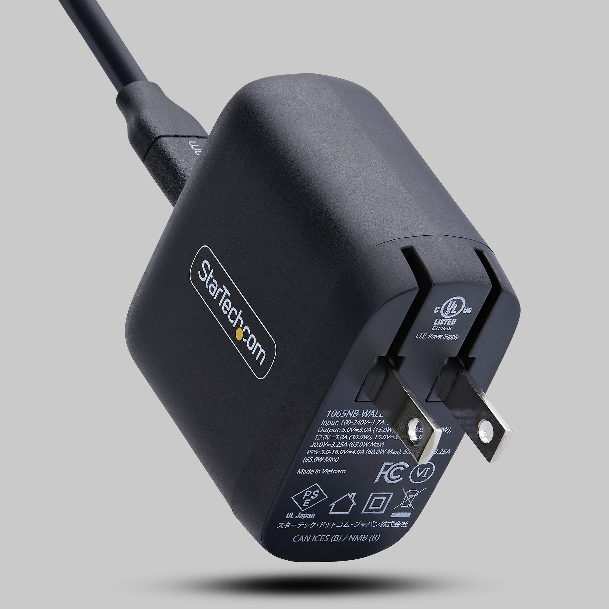 StarTech.com 65W USB-C Laptop Charger, GaN Charger with Power Adapter Brick for Dell, XPS, HP ProBook, MacBook Pro, Microsoft Surface Pro, Black – image 5