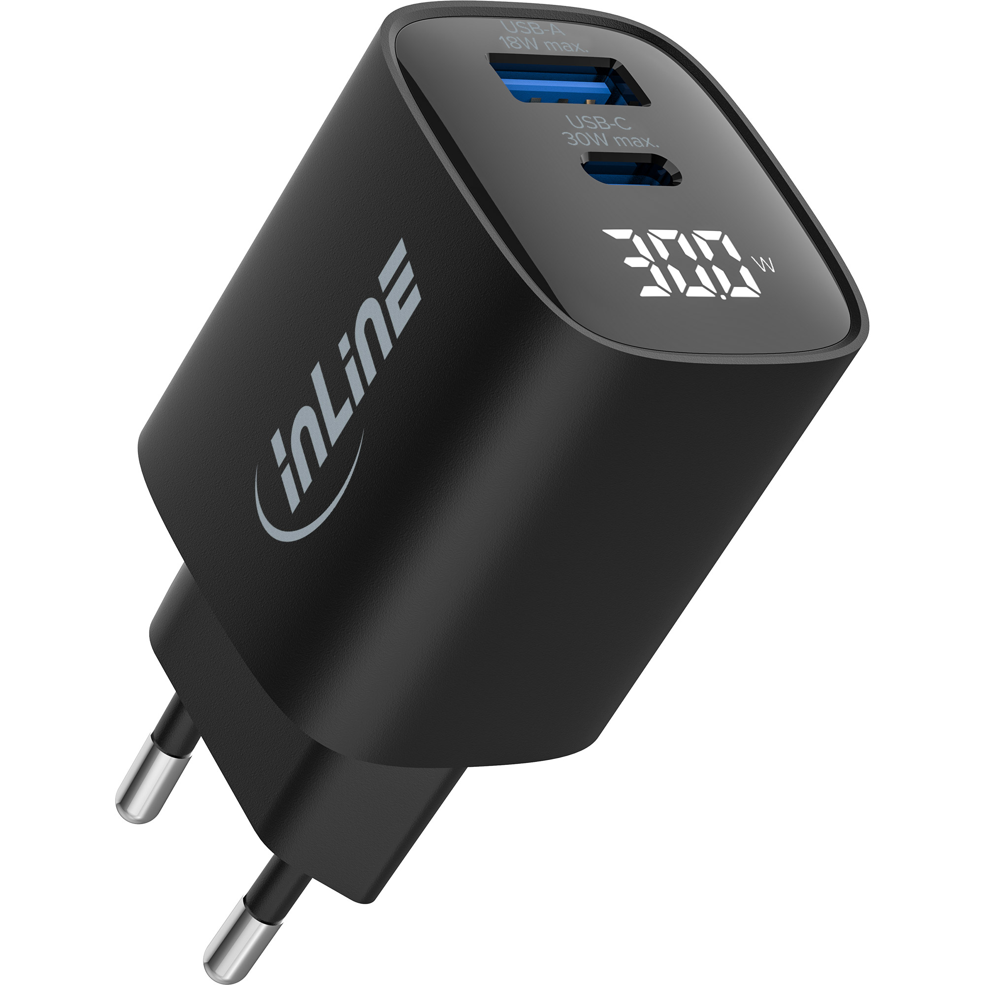 InLine USB PD power supply, GaN charger, 2-port, USB-C + USB-A – image 3