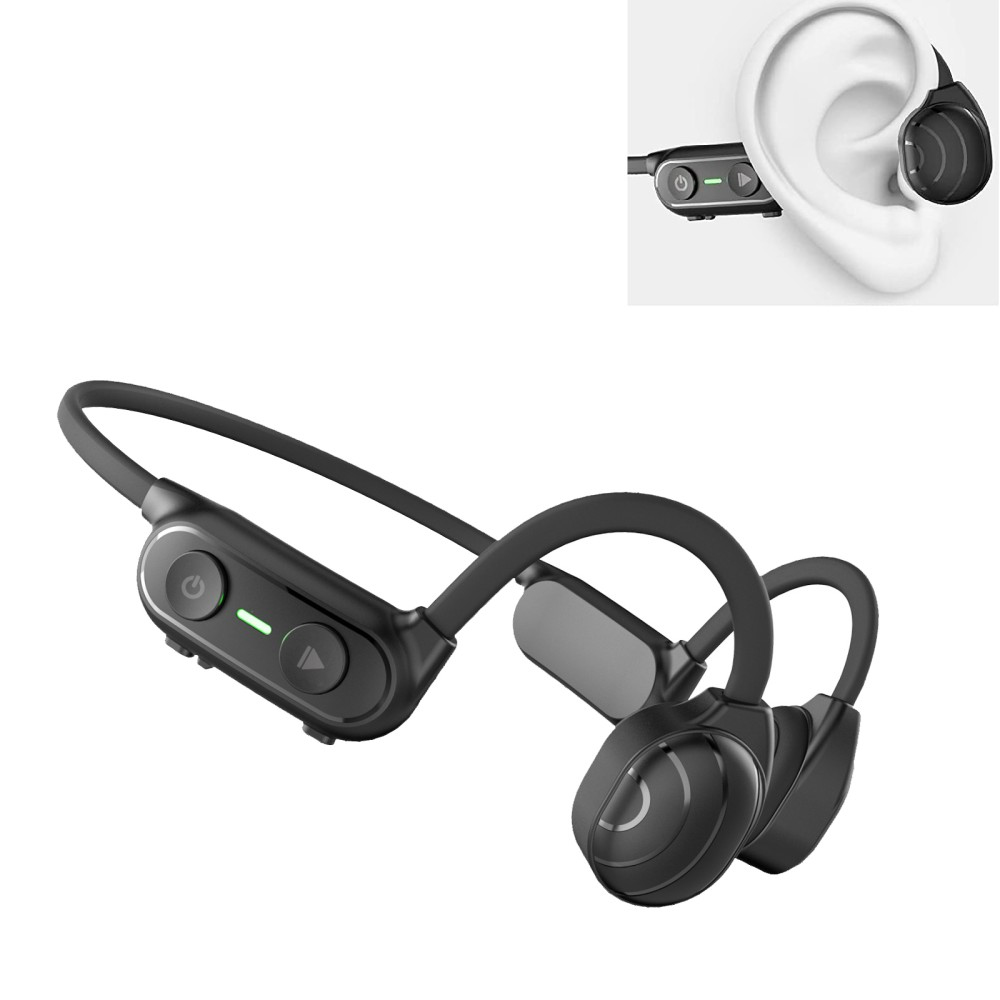 Techly ICC-SH-BONE-BLT headphones/headset Wireless Head-band Sports Bluetooth Black